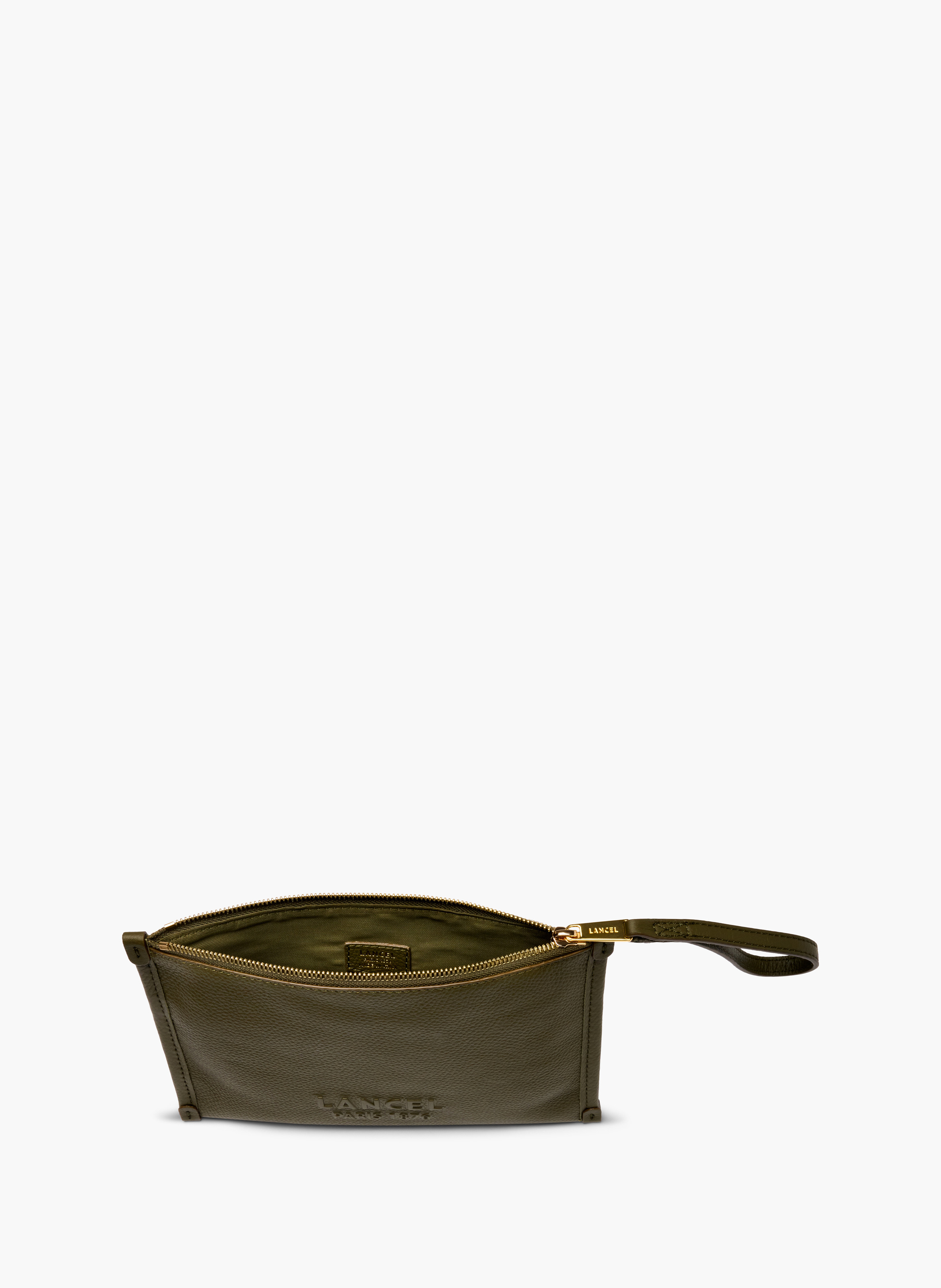 Pochette zippée s avec dragonne jour de lancel en cuir LANCEL Vert