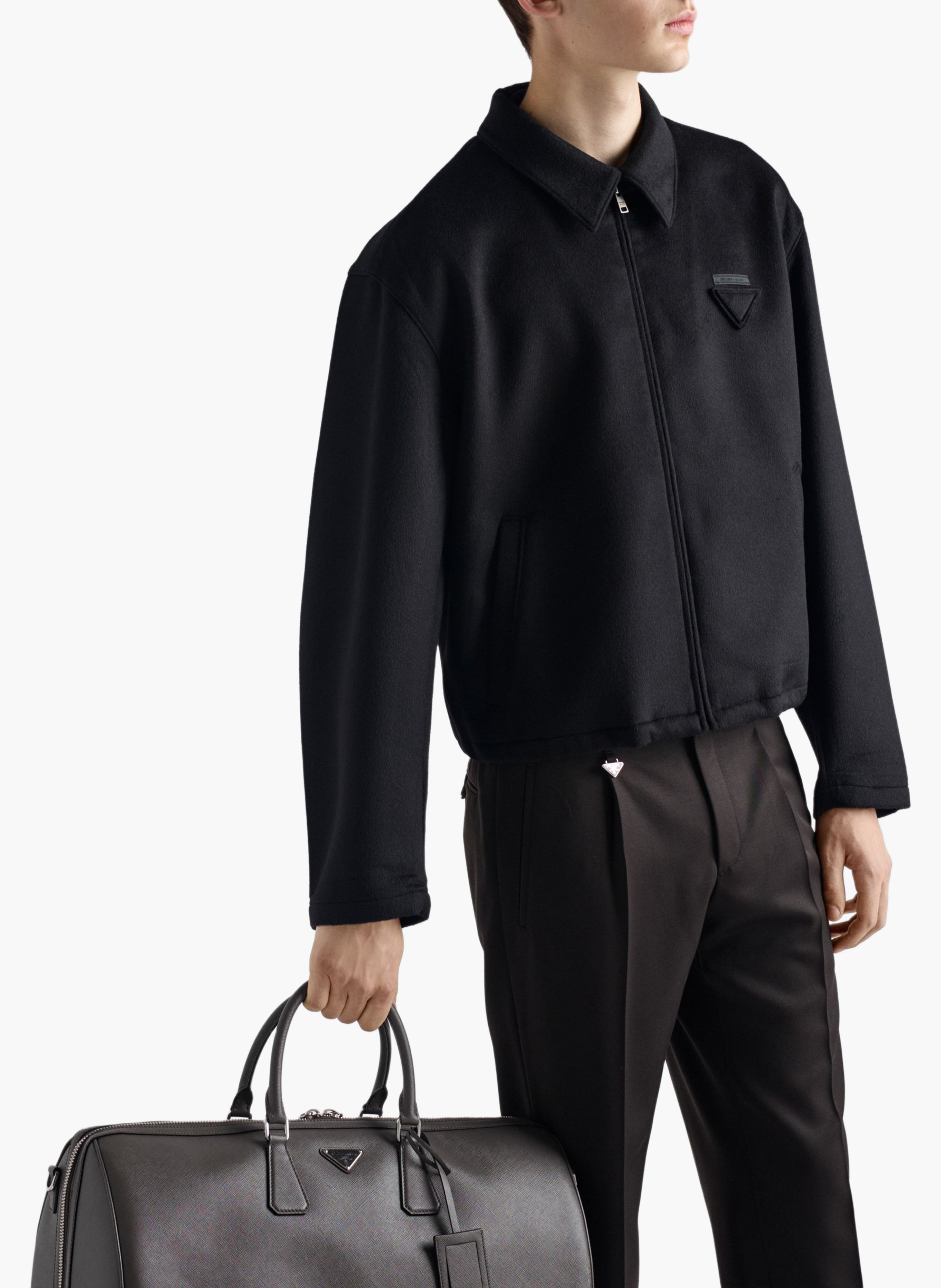 Blouson en laine mélangée PRADA Noir