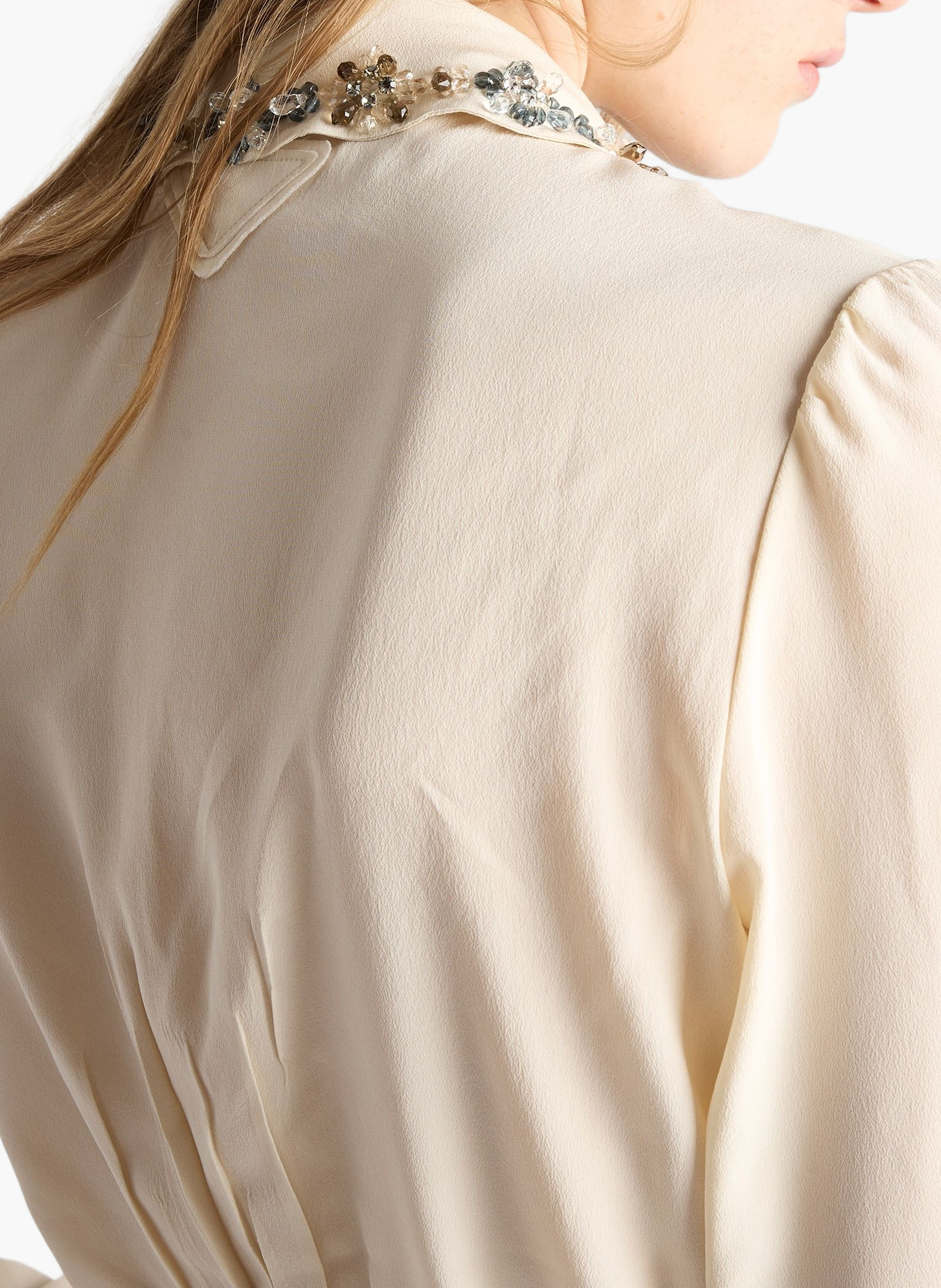 Chemise en crêpe marocain PRADA Beige