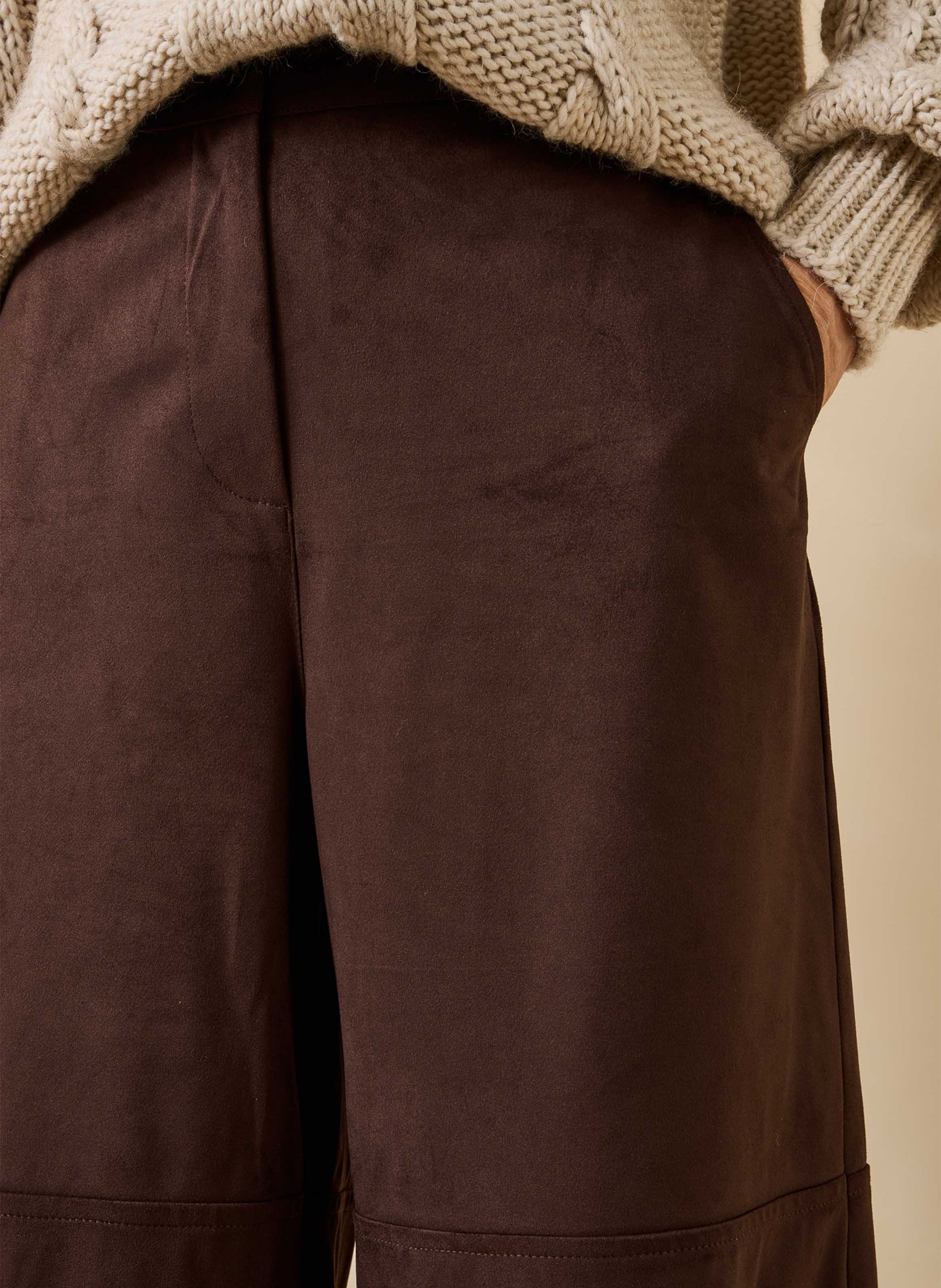 Wijde hoge taille broek LA FEE MARABOUTEE Bruin