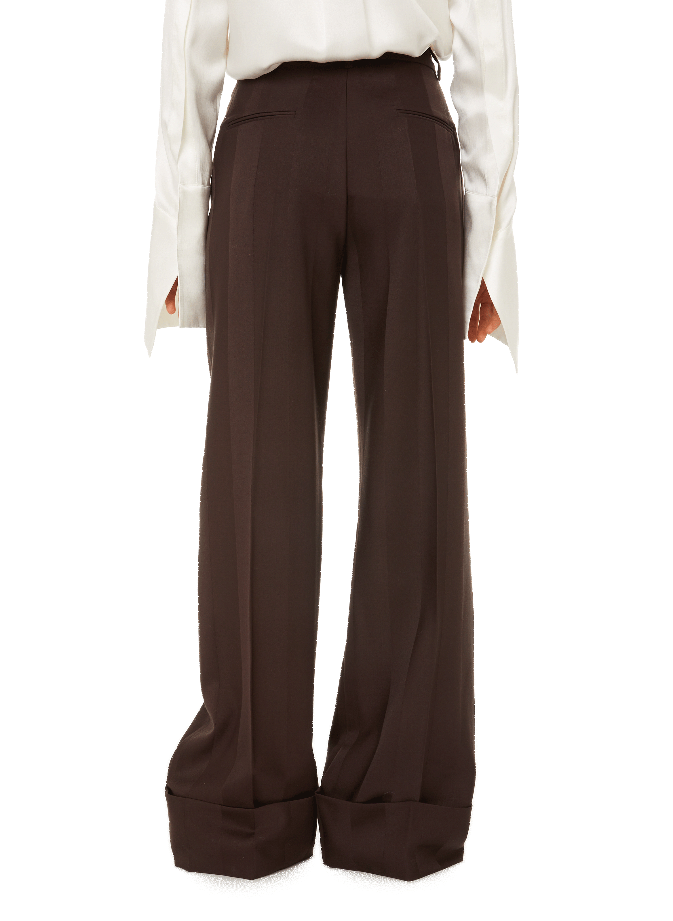 Pantalon large rayé BITE STUDIOS Marron