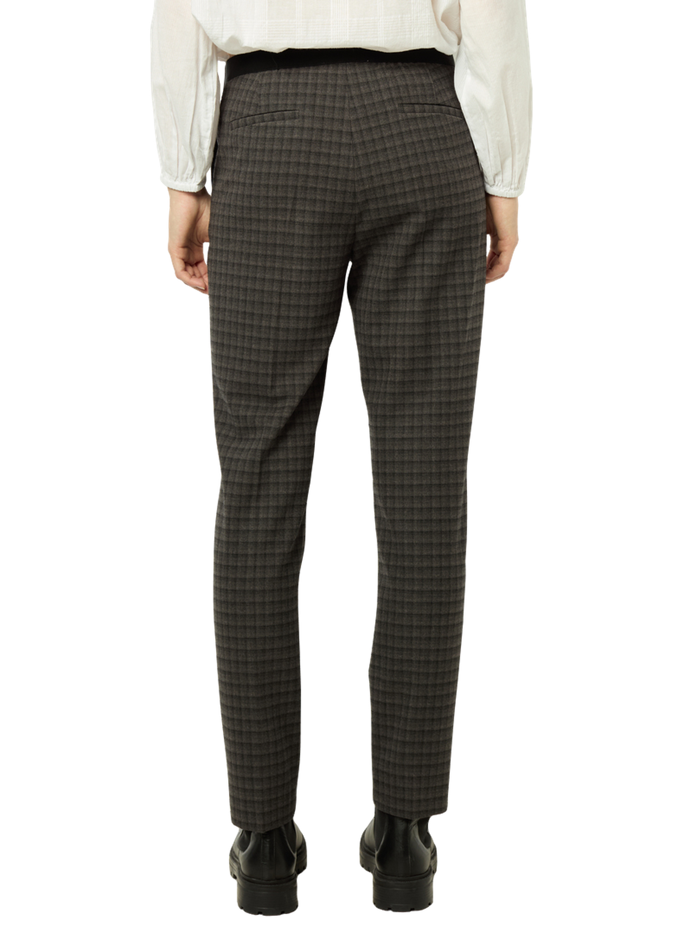 Pantalon ajusté à carreaux - noelie GERARD DAREL Gris