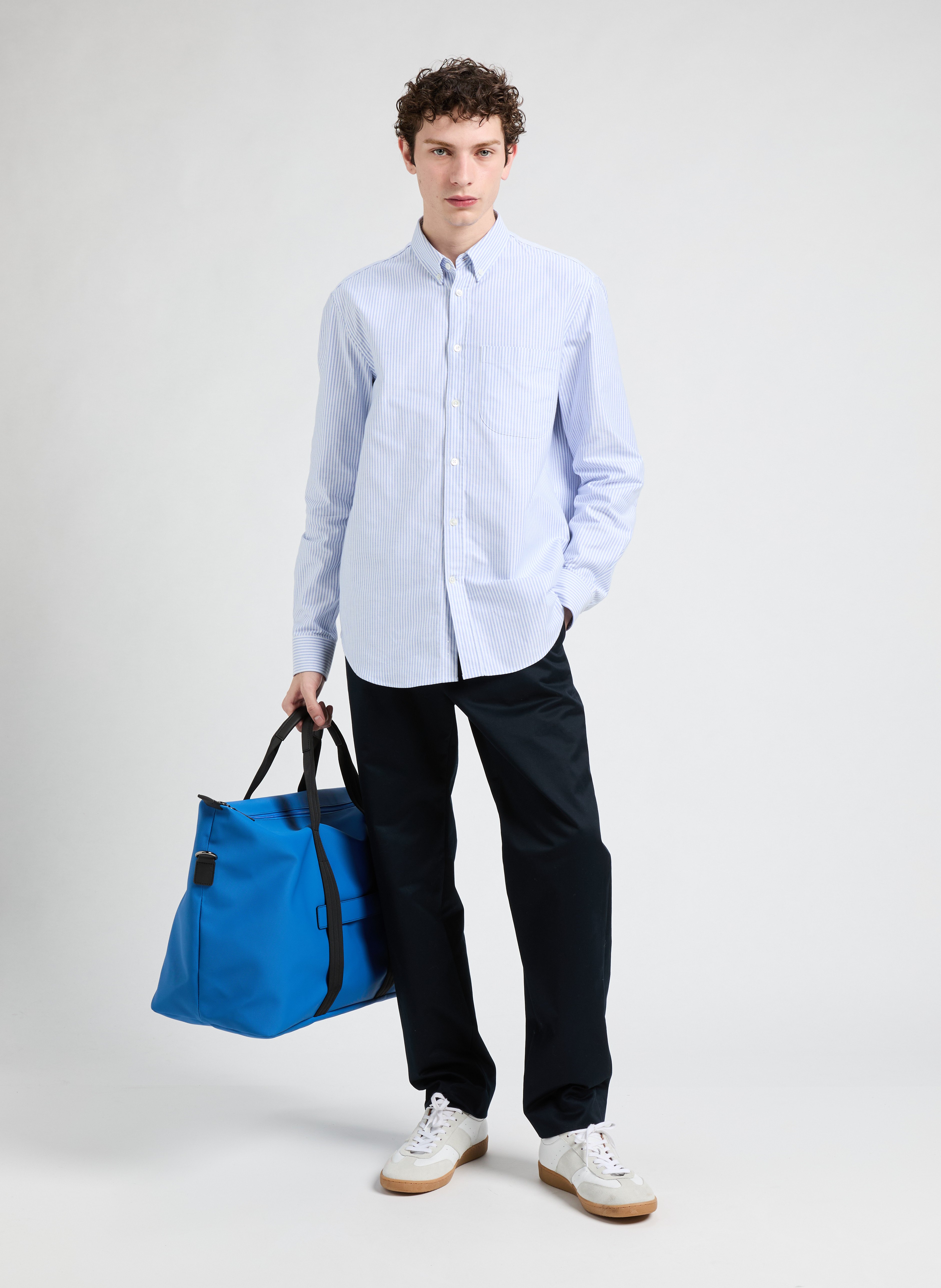 Cotton, silk and cashmere trousers SAISON 1865 Blue