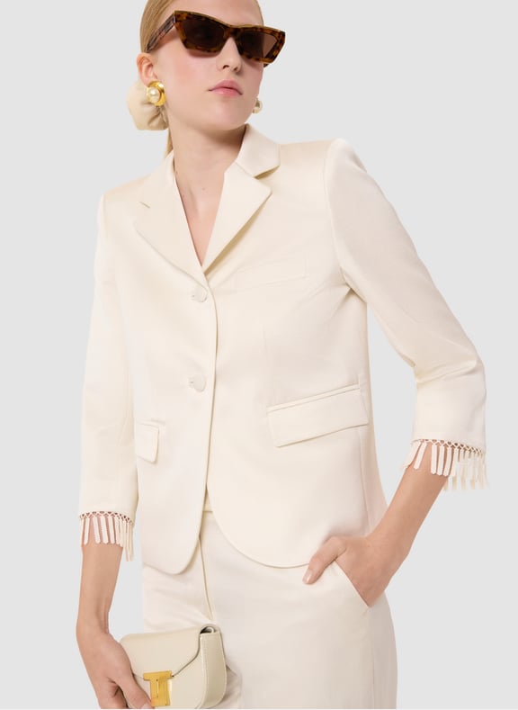 Veste cintré uni - valensole Blanc by TARA JARMON TARA JARMON Veste cintré uni - valensole Blanc
