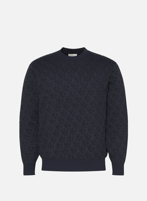 Textured monogram sweater Blue by CALVIN KLEIN CALVIN KLEIN Textured monogram sweater Blue
