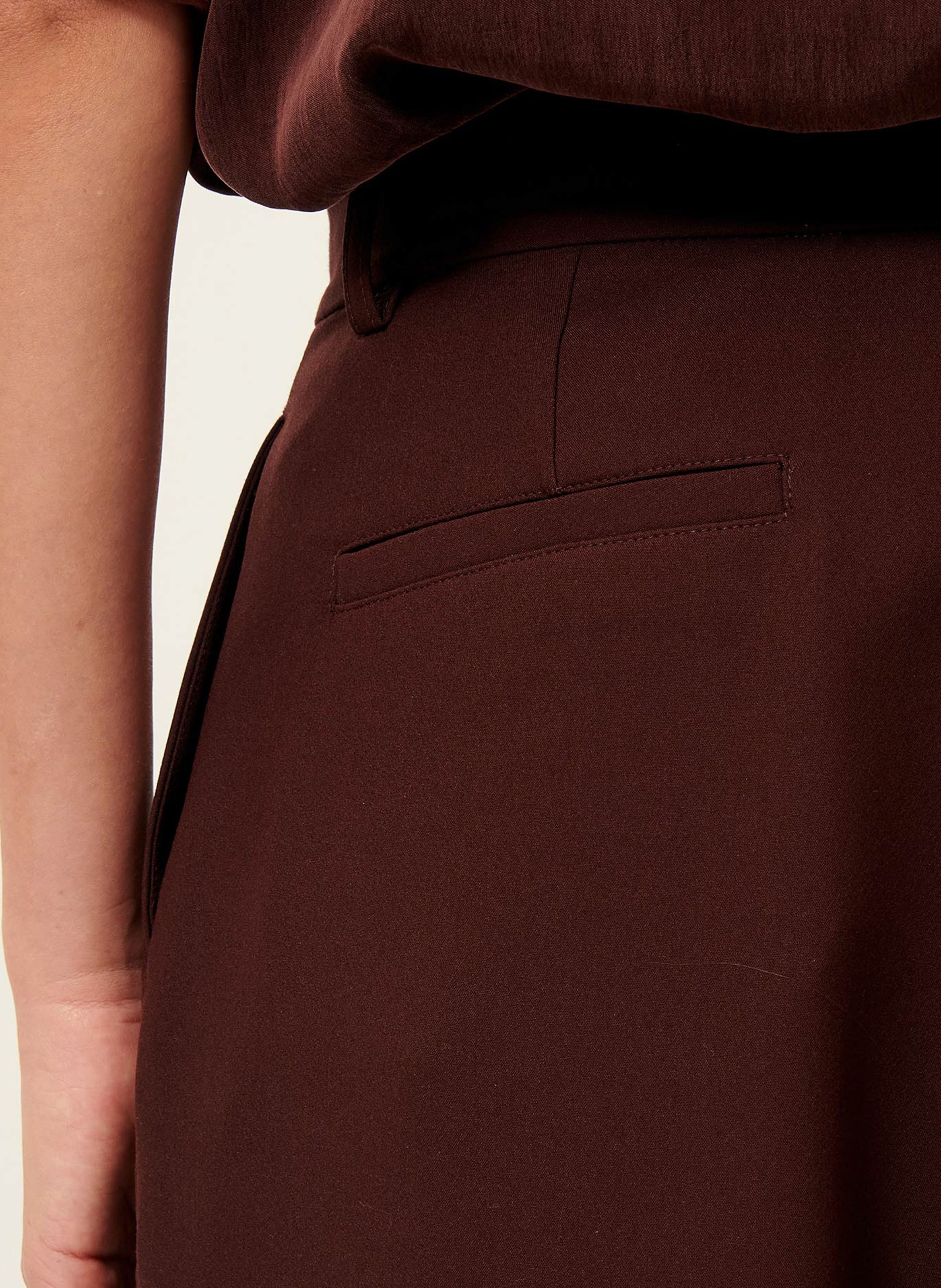 Pantalon large à pinces taille haute provenco SESSUN Marron