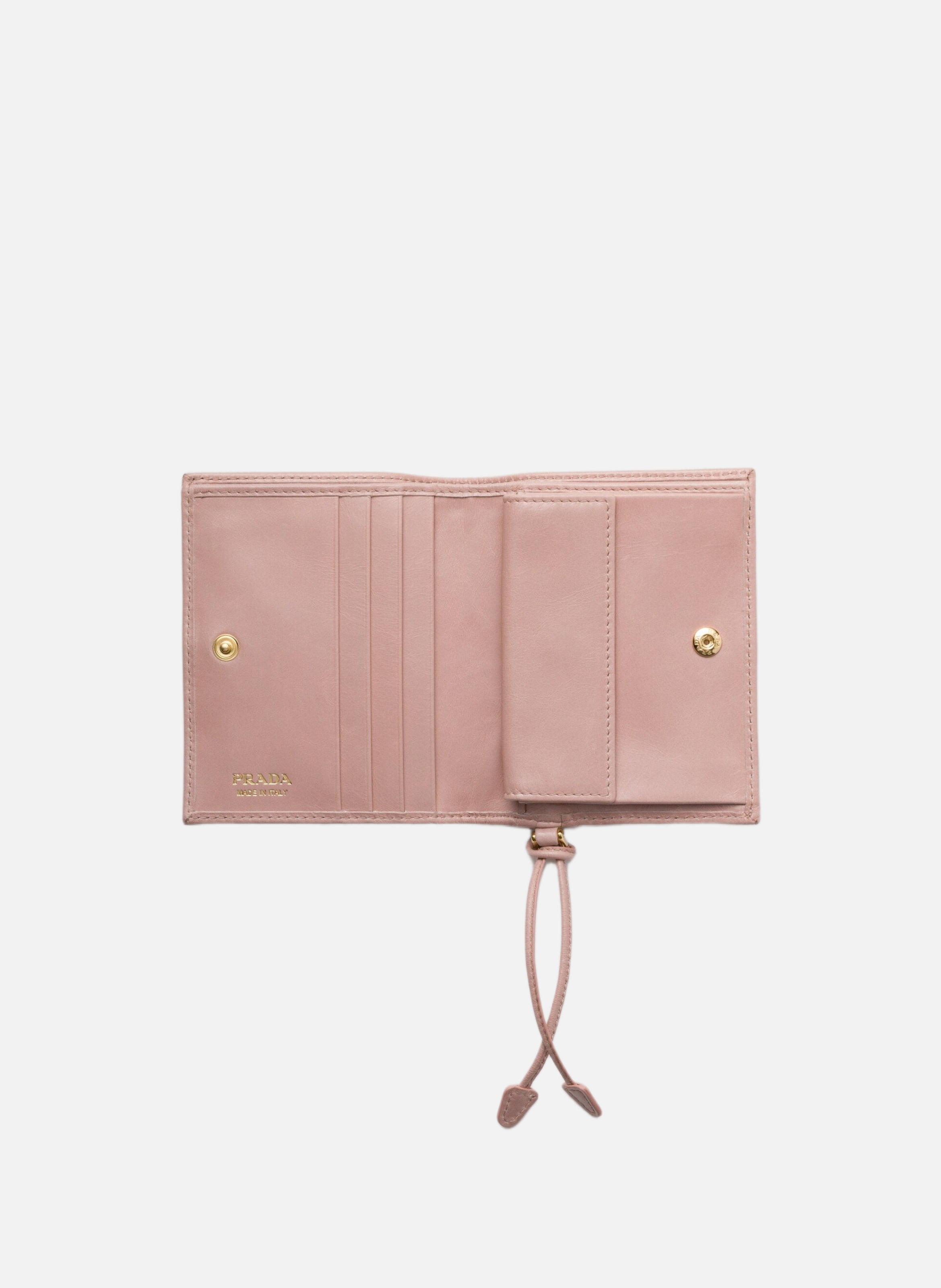 Petit portefeuille en cuir PRADA Rose