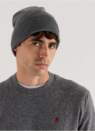 Plain beanie with fold-over cuff REPLAY Plain beanie with fold-over cuff REPLAY