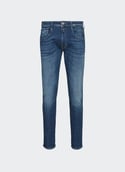 Jeans déchiré en coton mélangé  Dark blue