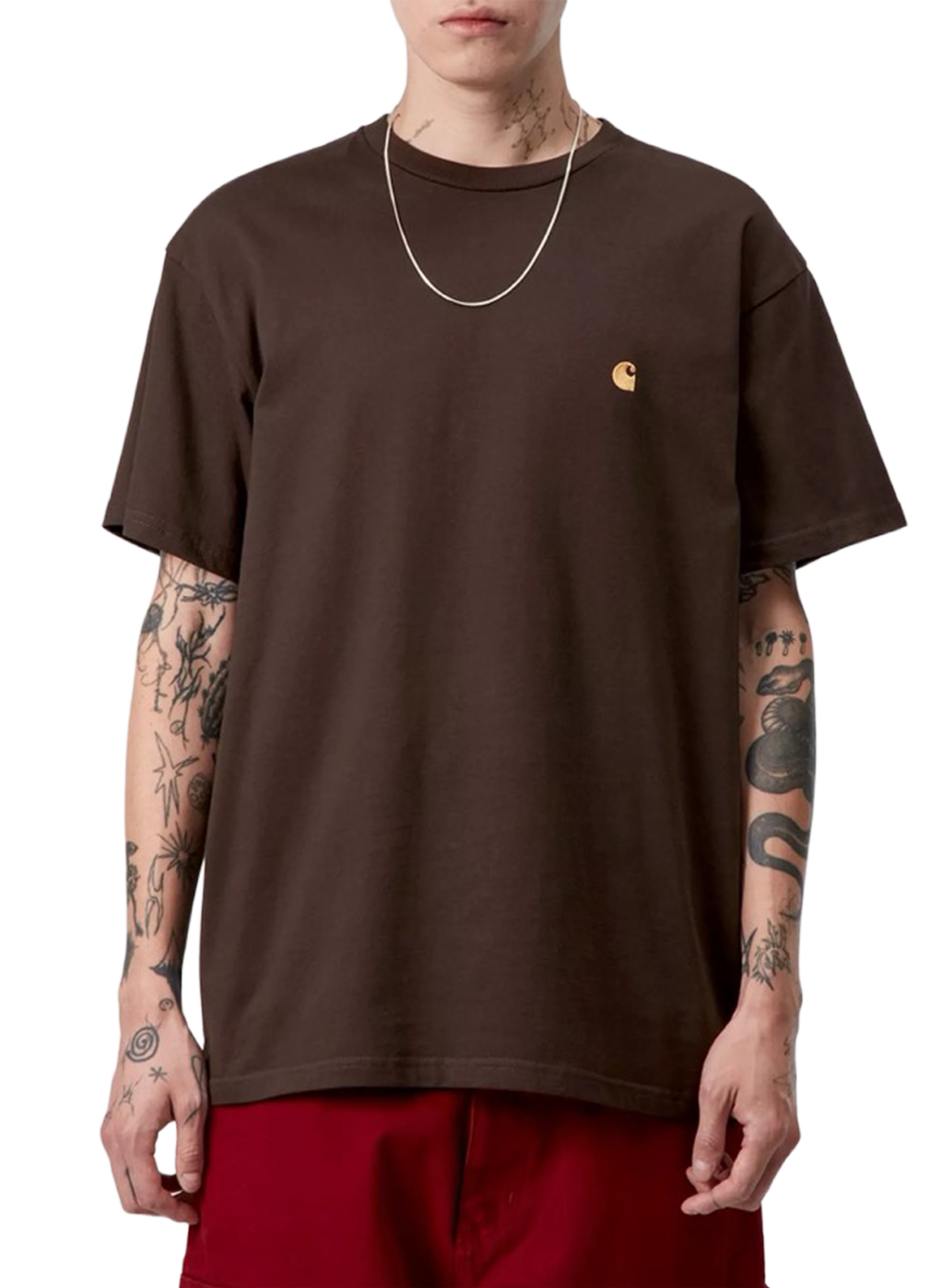 Straight-fit cotton T-shirt CARHARTT WIP Brown