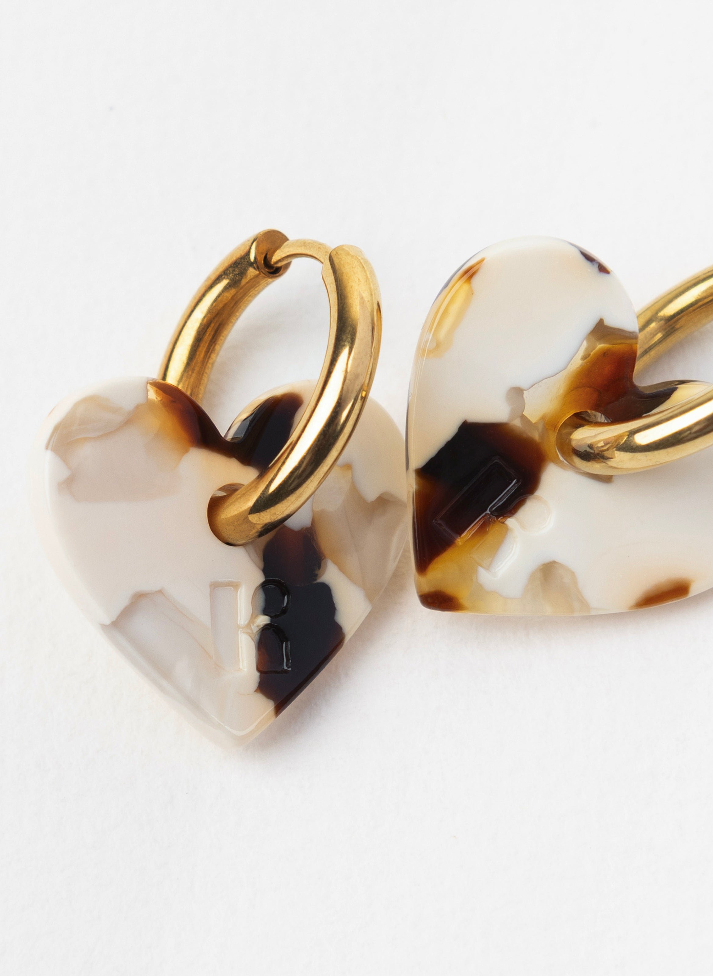 Boucles d'oreilles lova lova avec anneaux en acier inoxydable argenté KURAGE GINZA Marron