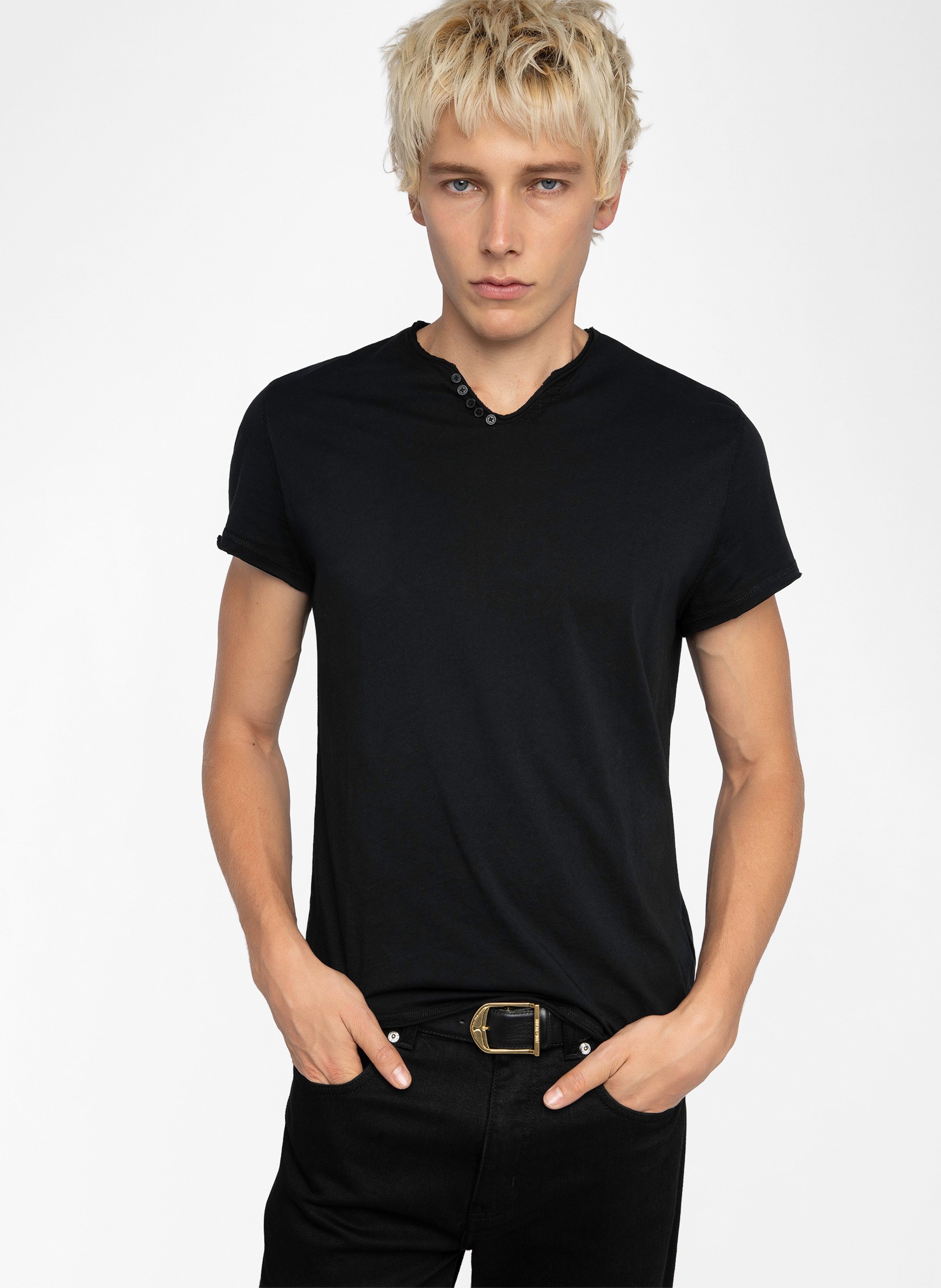 Tee-shirt droit en coton bio monastir ZADIG&VOLTAIRE Noir