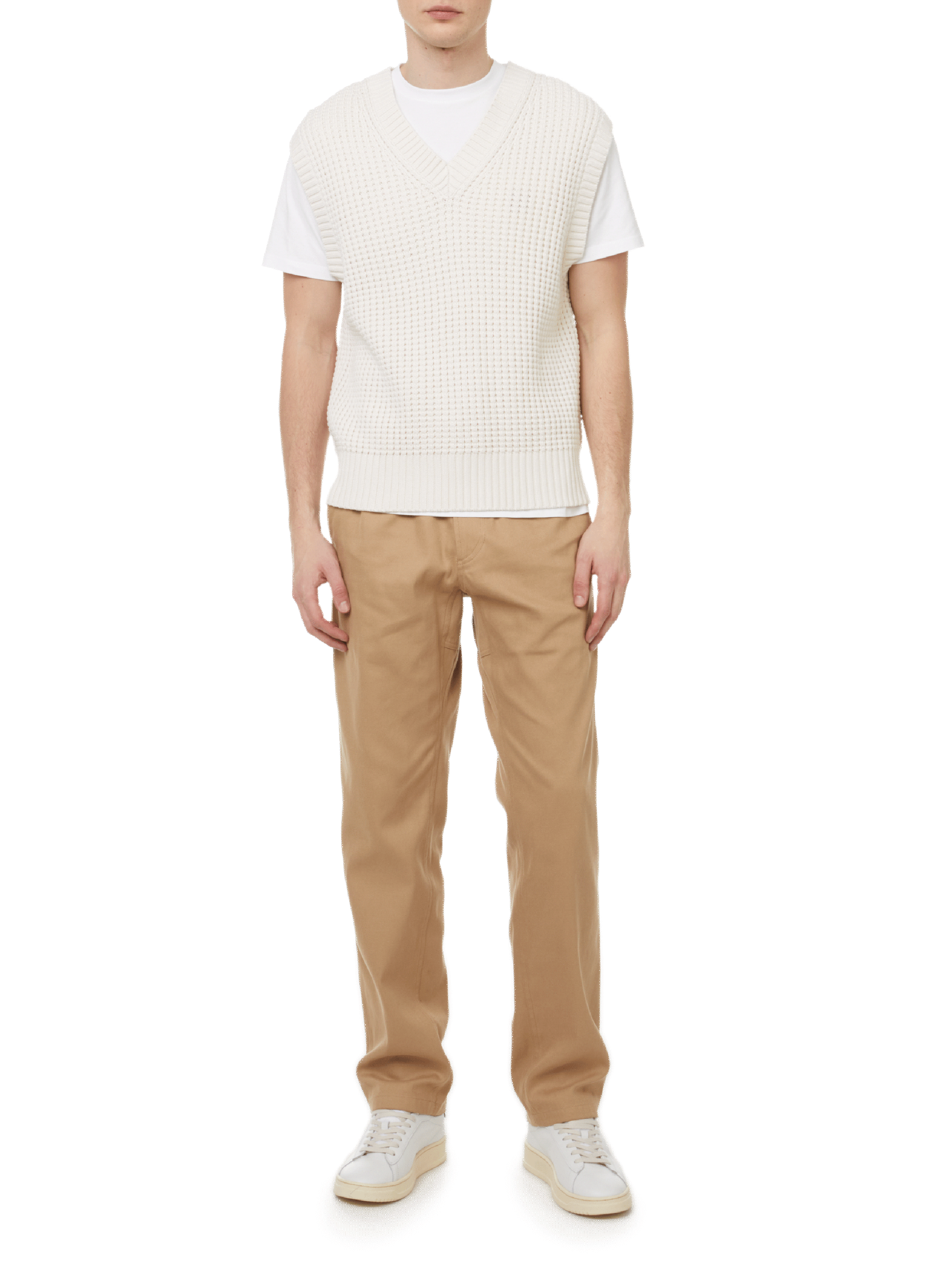 Sleeveless knitted jumper SAISON 1865 Beige