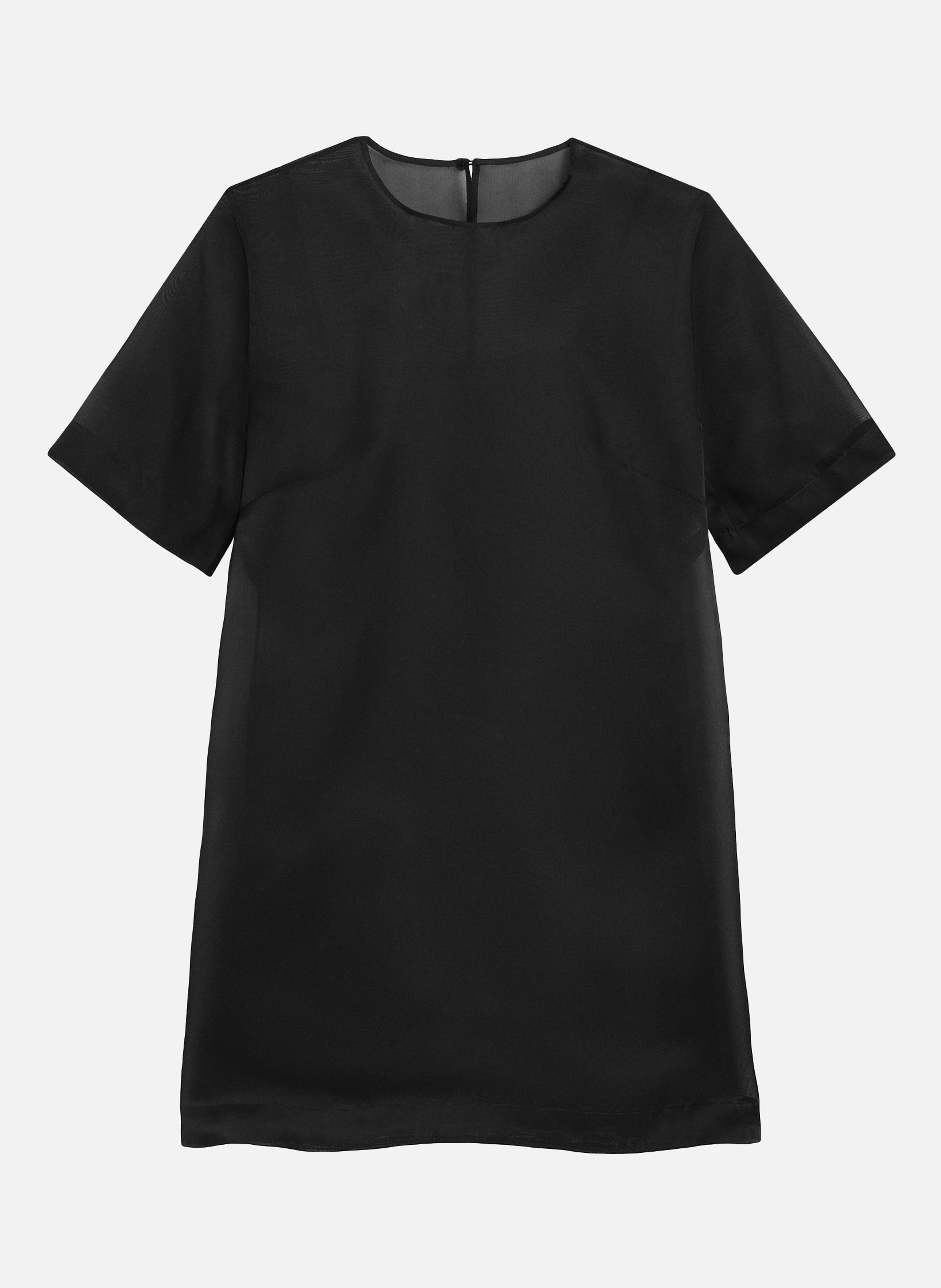 Robe courte trapèze en soie AMI PARIS Noir