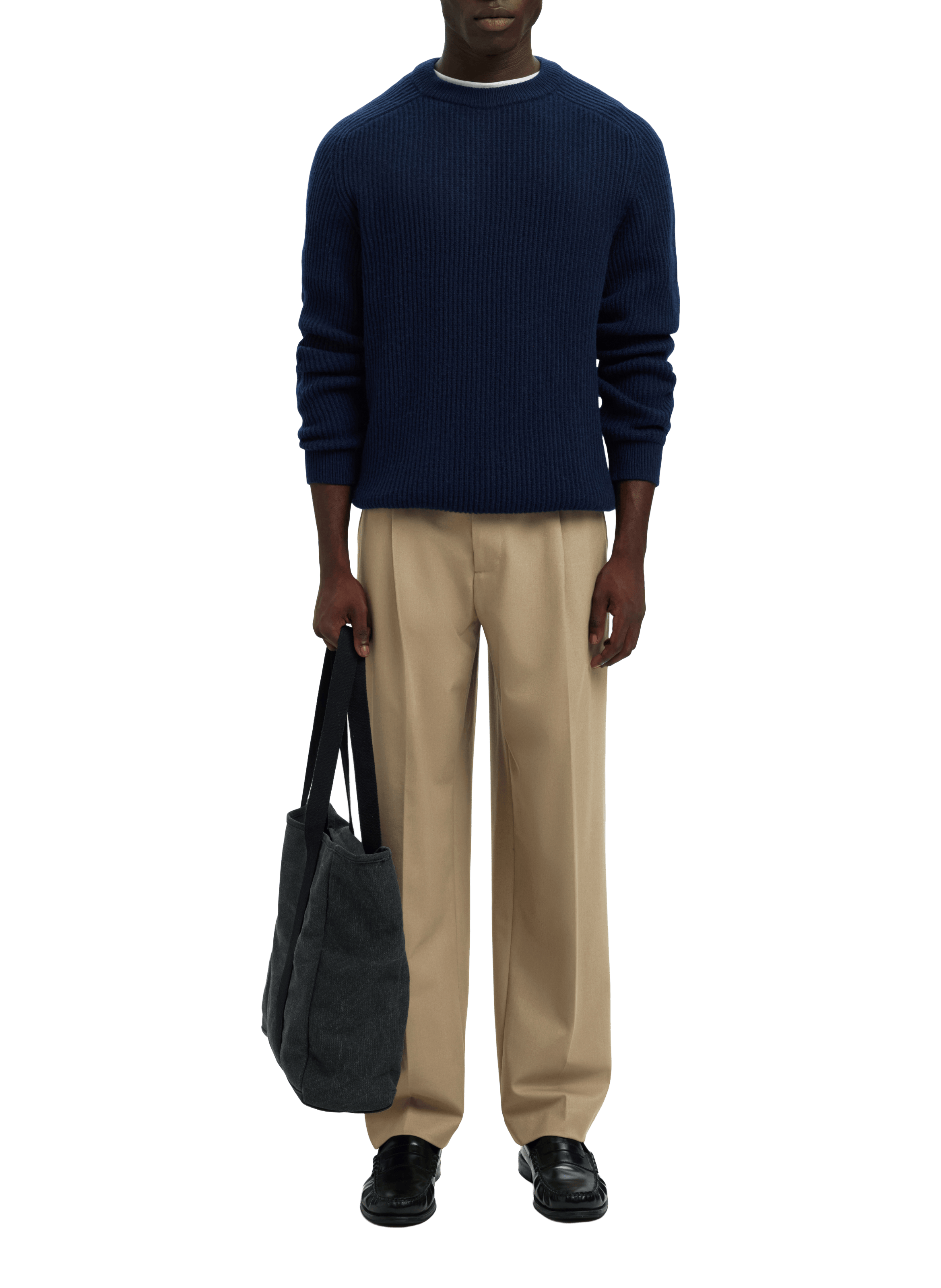 Pantalon coupe ample SELECTED Beige