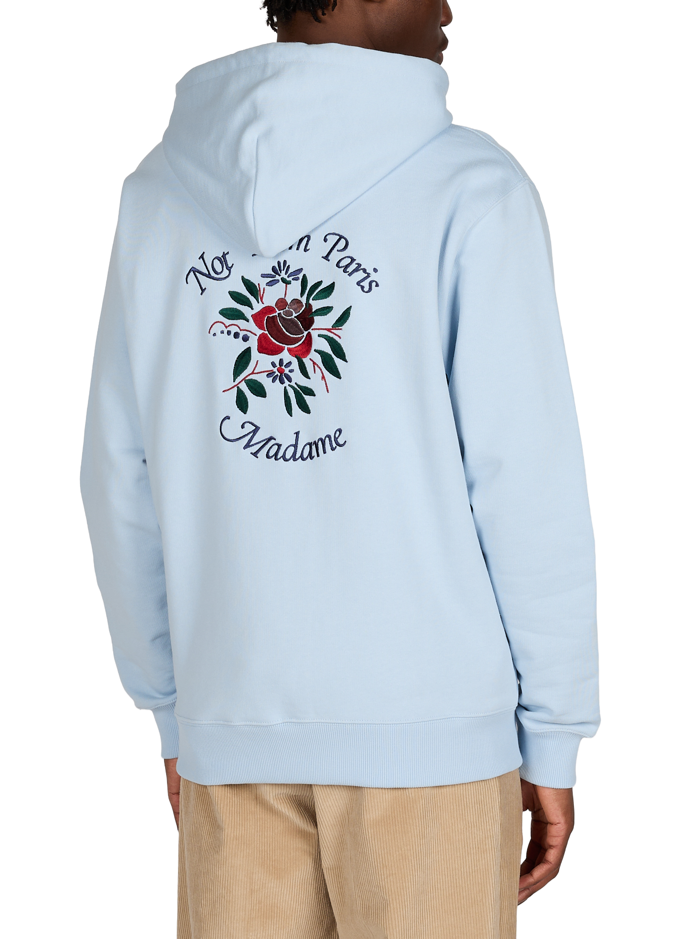 Embroidered cotton hoodie sweatshirt DROLE DE MONSIEUR Blue