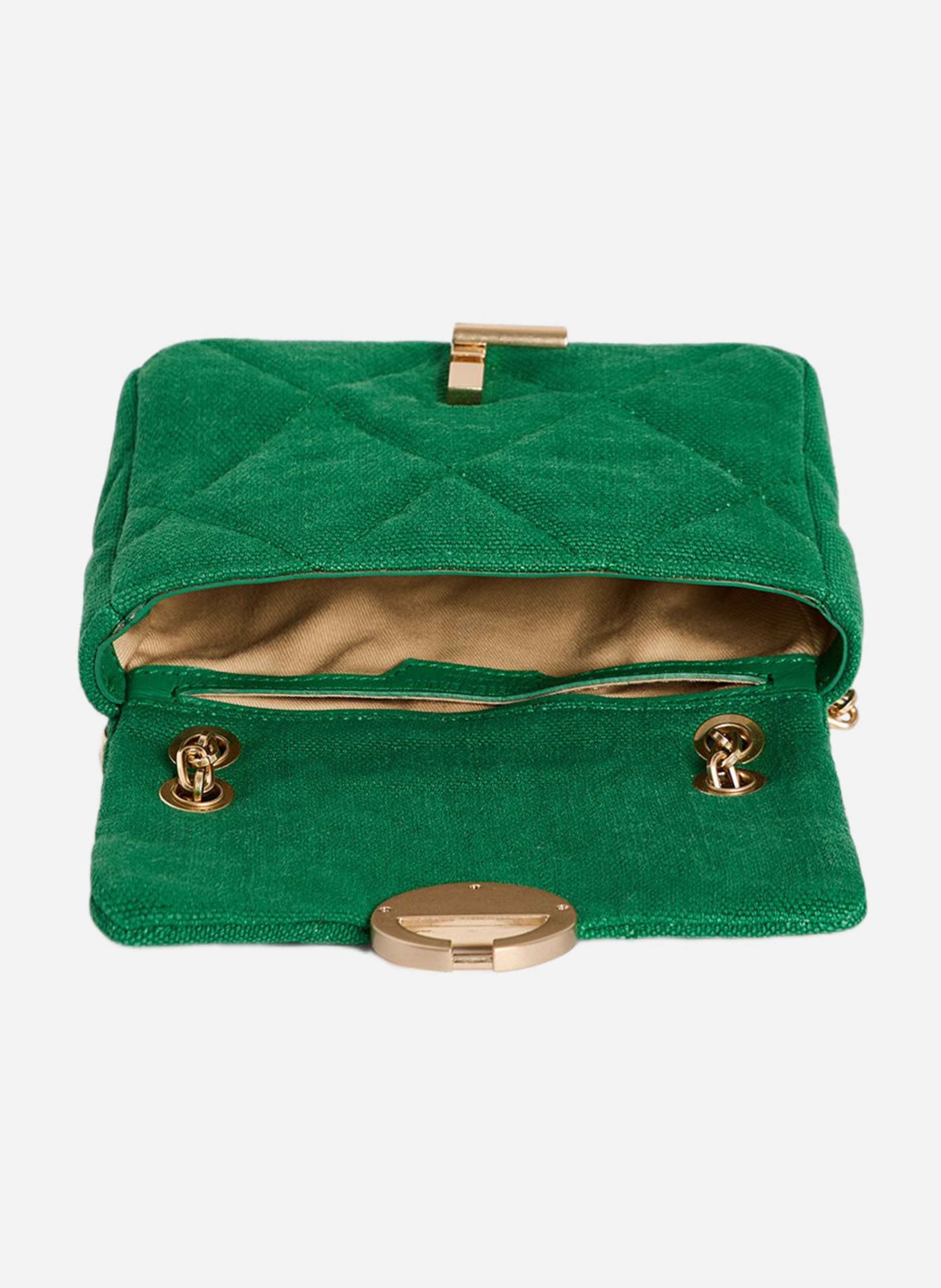 Petit sac moon en lin VANESSA BRUNO Vert