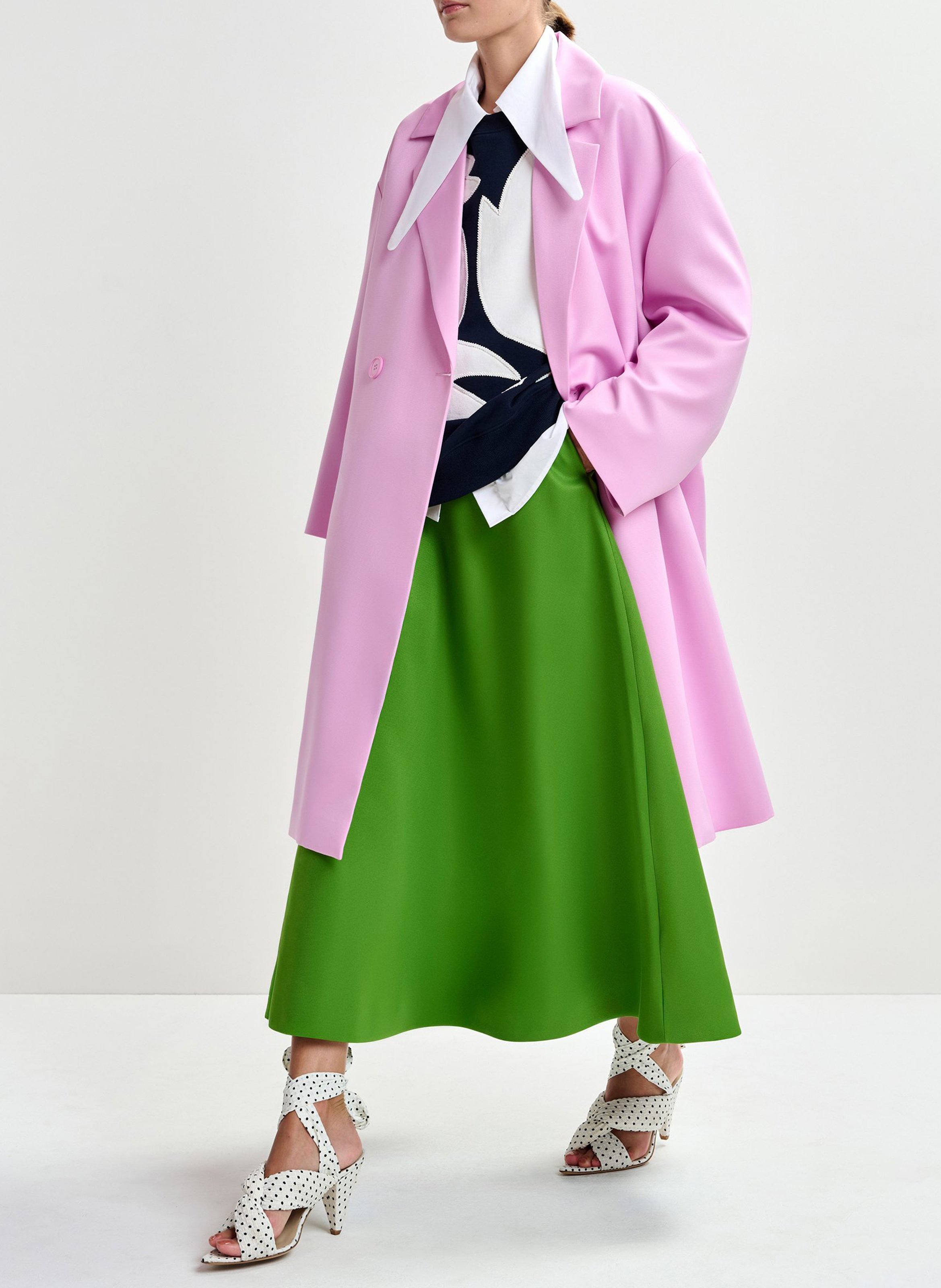 Chemise oversize à col rallongé unie Jomato ESSENTIEL ANTWERP Blanc