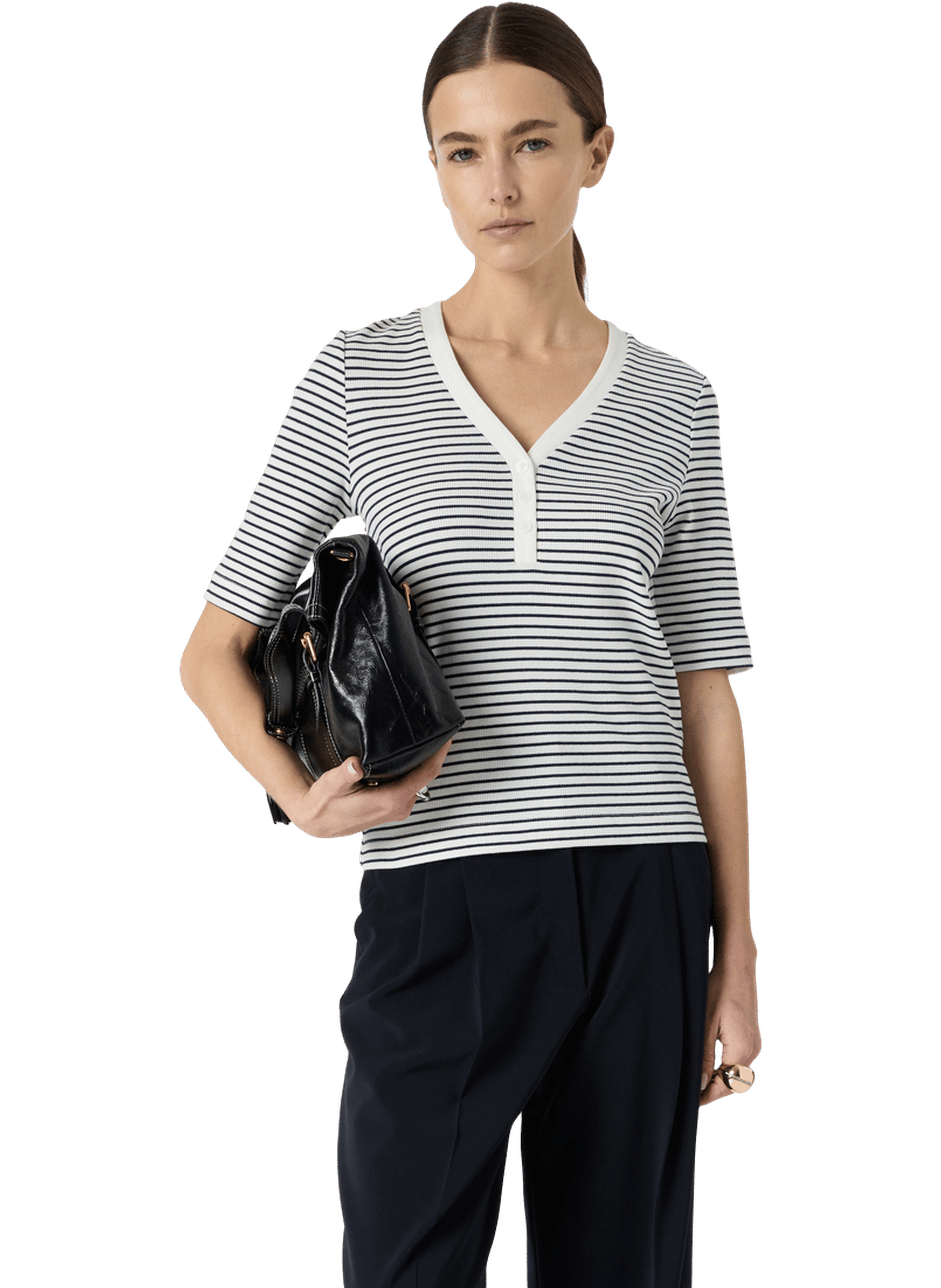 T-shirt décolleté à rayures en coton - maiva GERARD DAREL Bleu