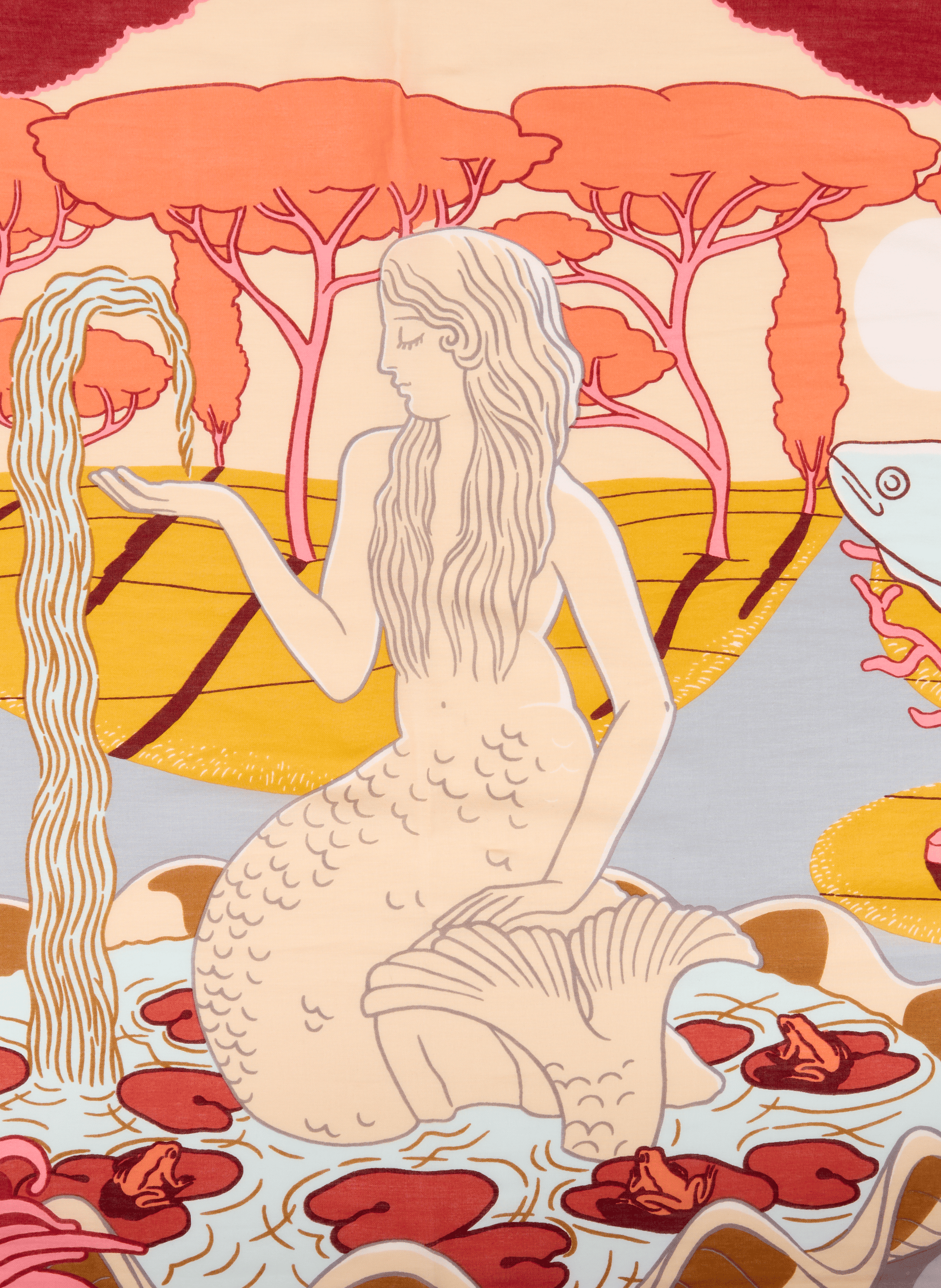 Foulard imprimé en coton INOUITOOSH Jaune