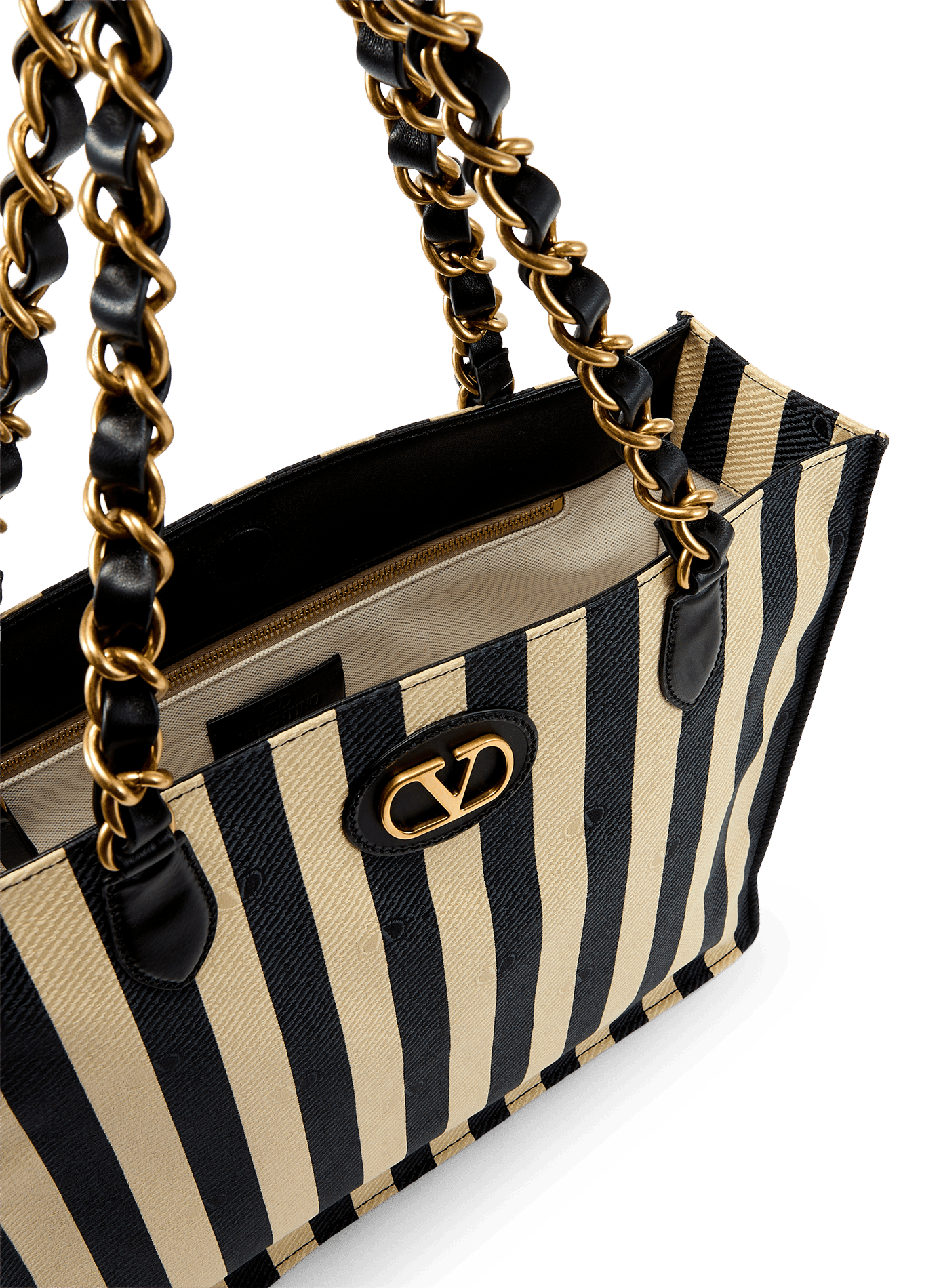 Sac cabas rayé Laseine en coton mélangé VALENTINO Bleu