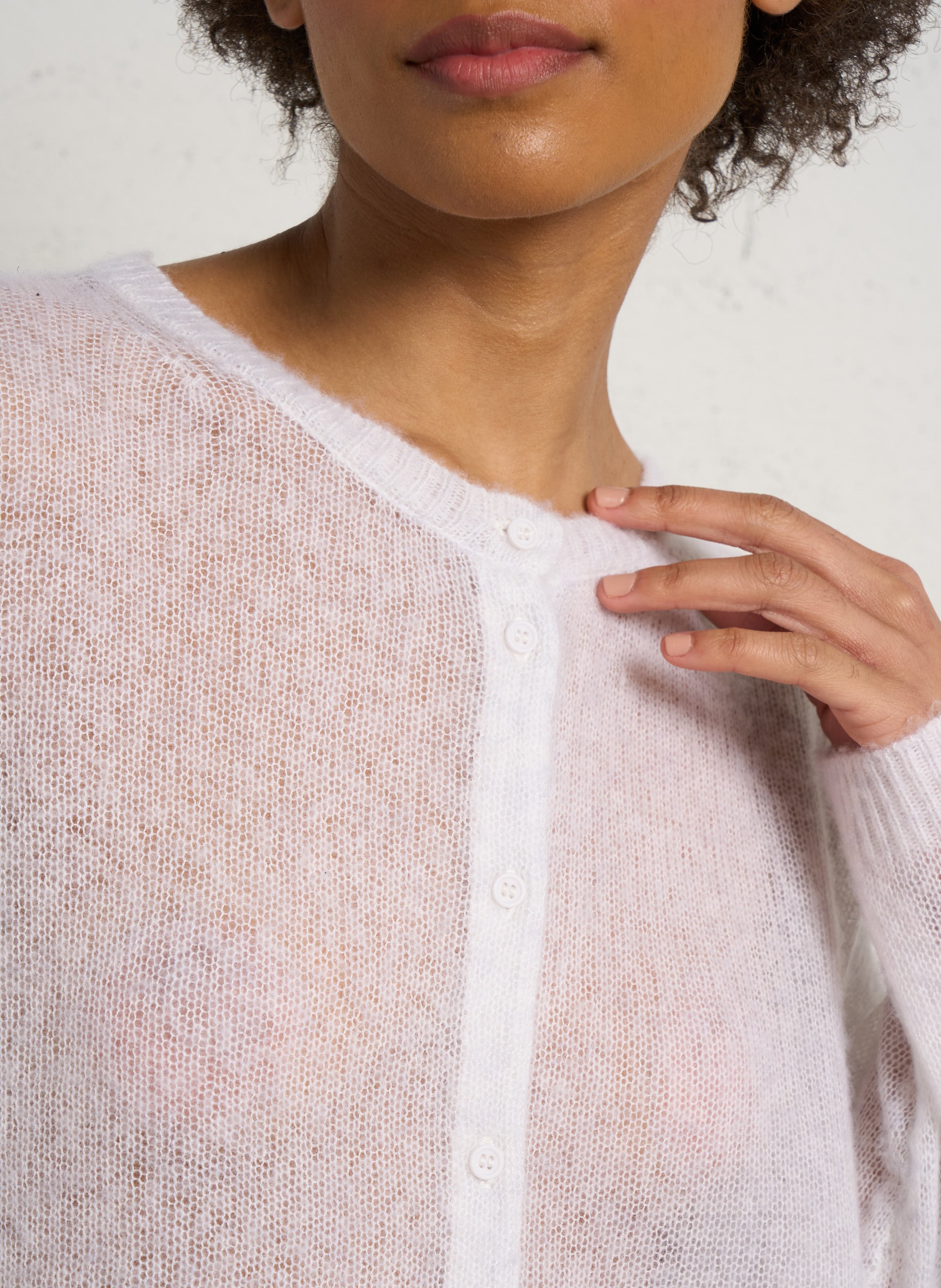 Gilet droit col rond bodyrow AMERICAN VINTAGE Gris