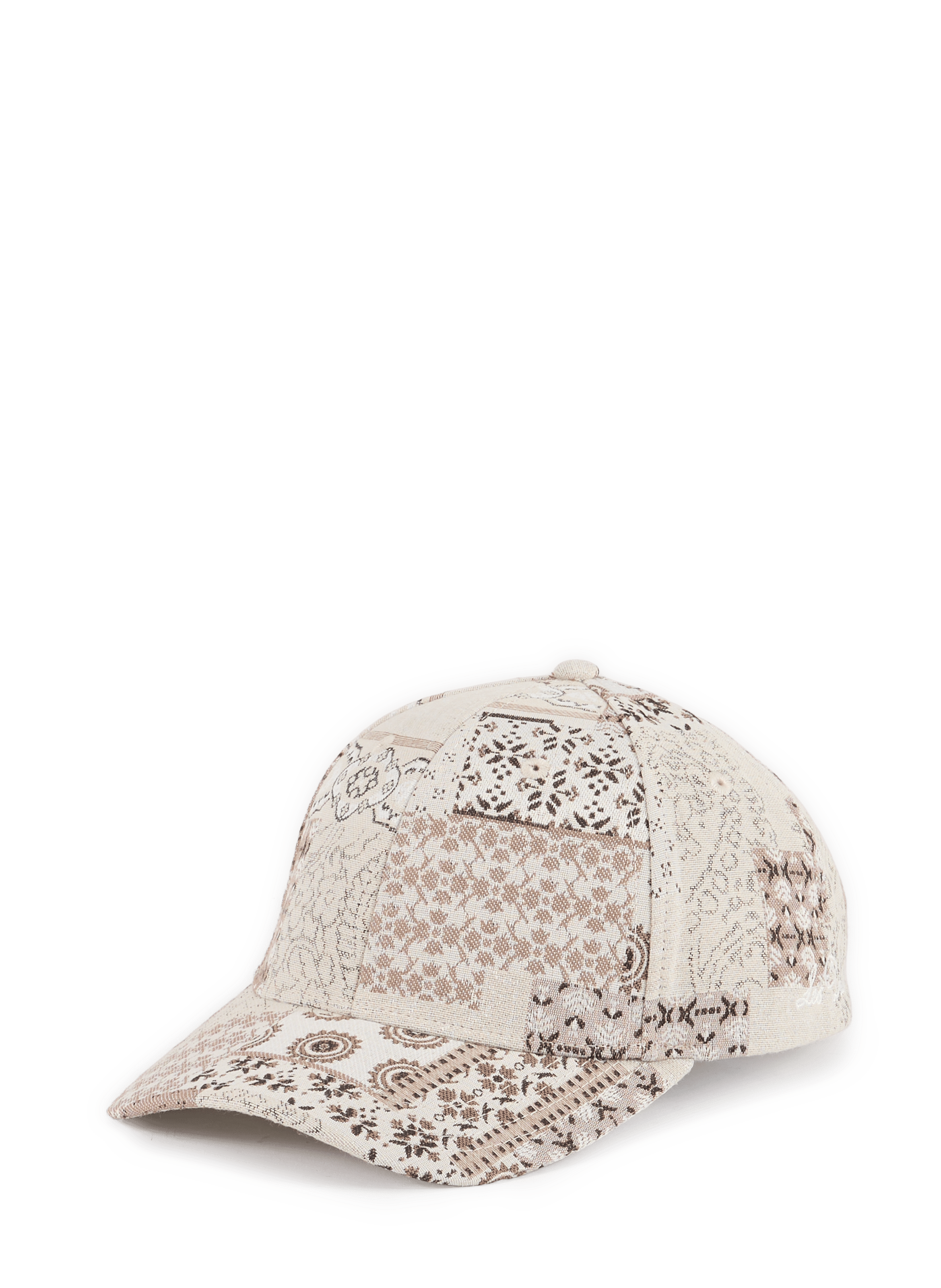 Jacquard patchwork cotton blend cap LES DEUX Beige