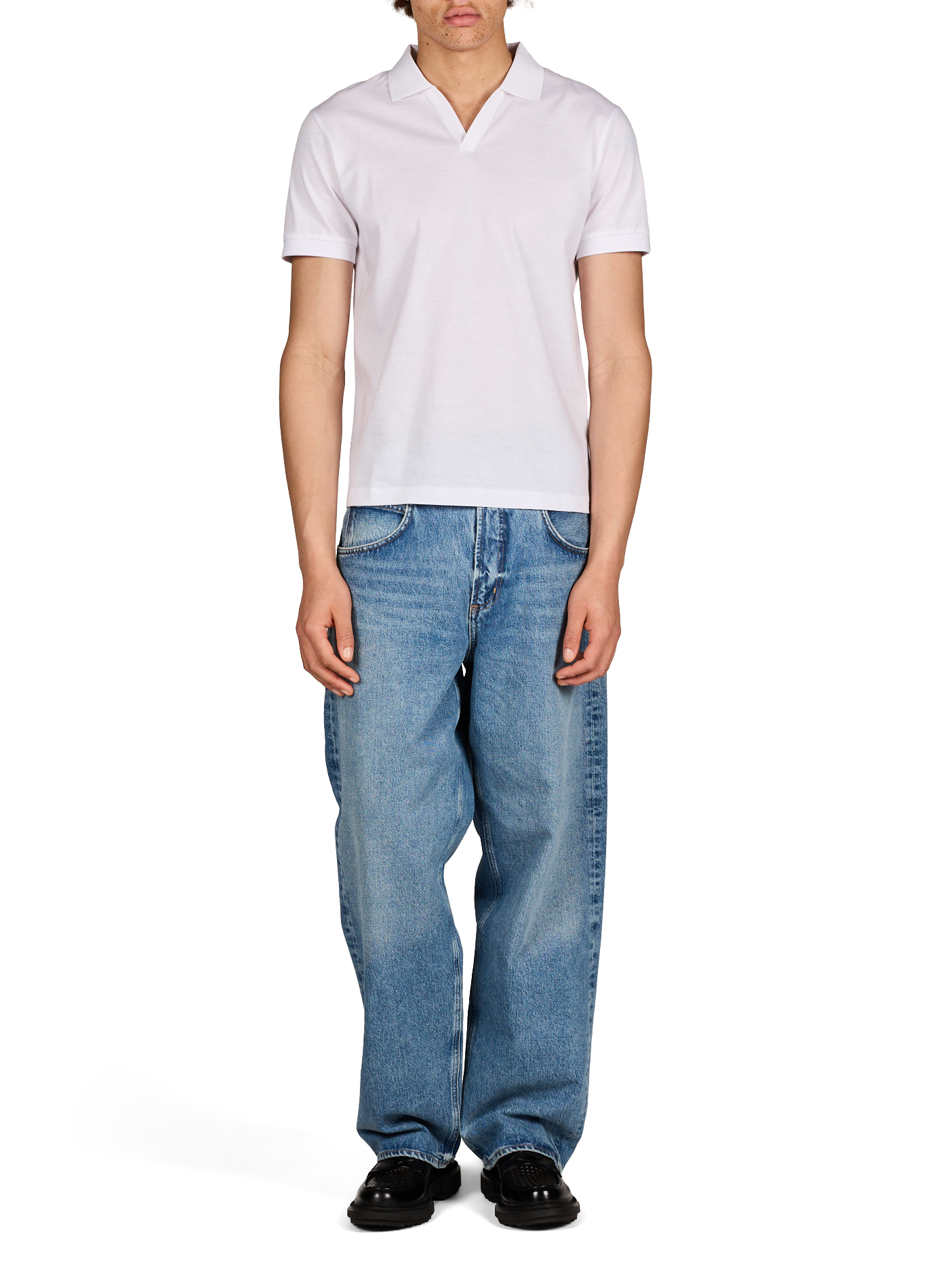 Polo a maniche corte in cotone STRELLSON Bianco