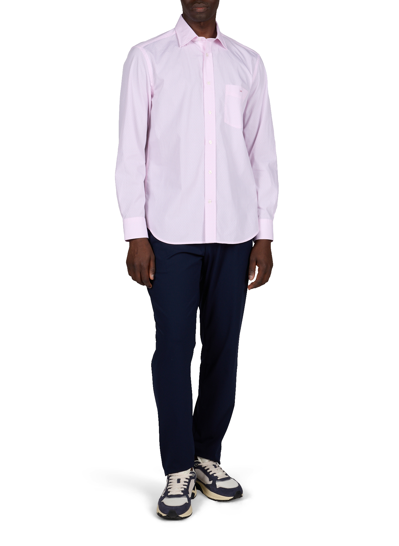 Chemise en coton dobby à carreaux EDEN PARK Rose