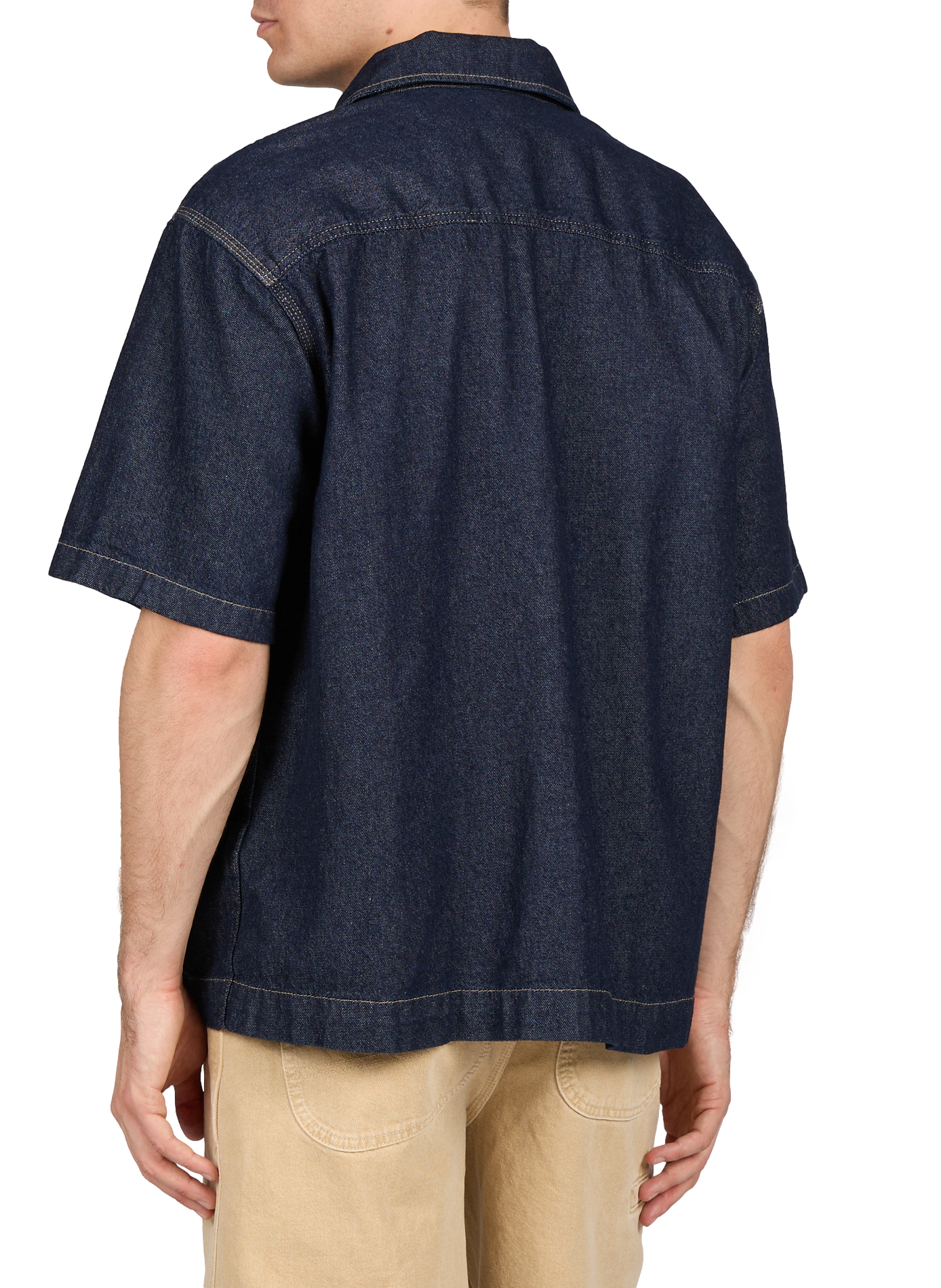 Chemise à manches courtes en denim de coton DICKIES Bleu