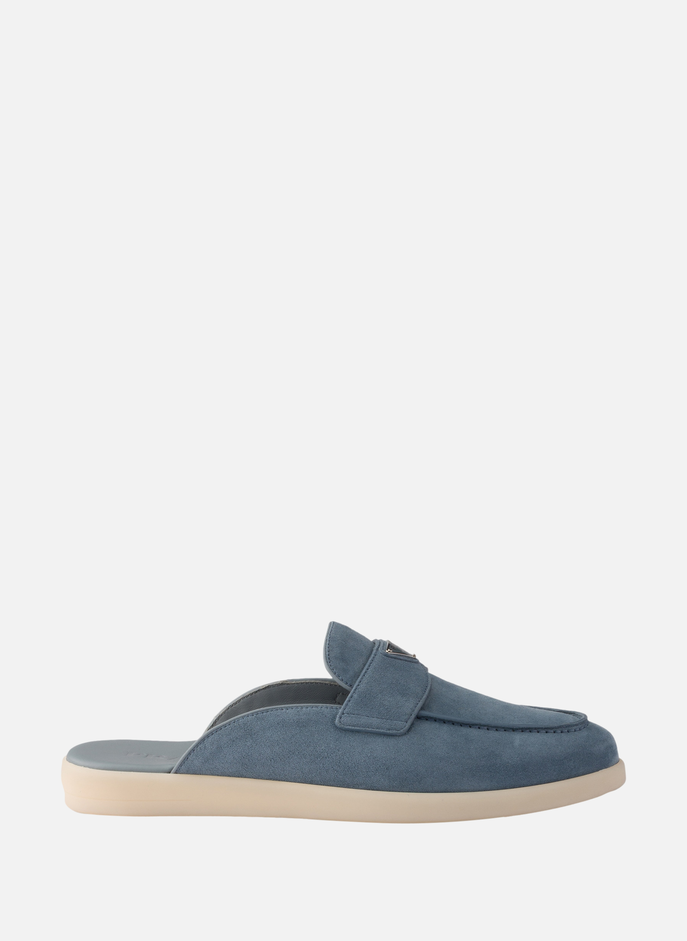Mules en veau velours PRADA Bleu