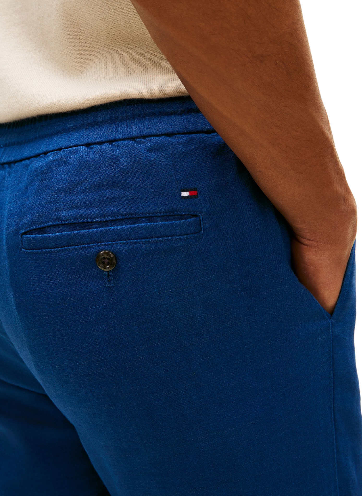 Tapered Linen Blend Harlem Chinos TOMMY HILFIGER Blue