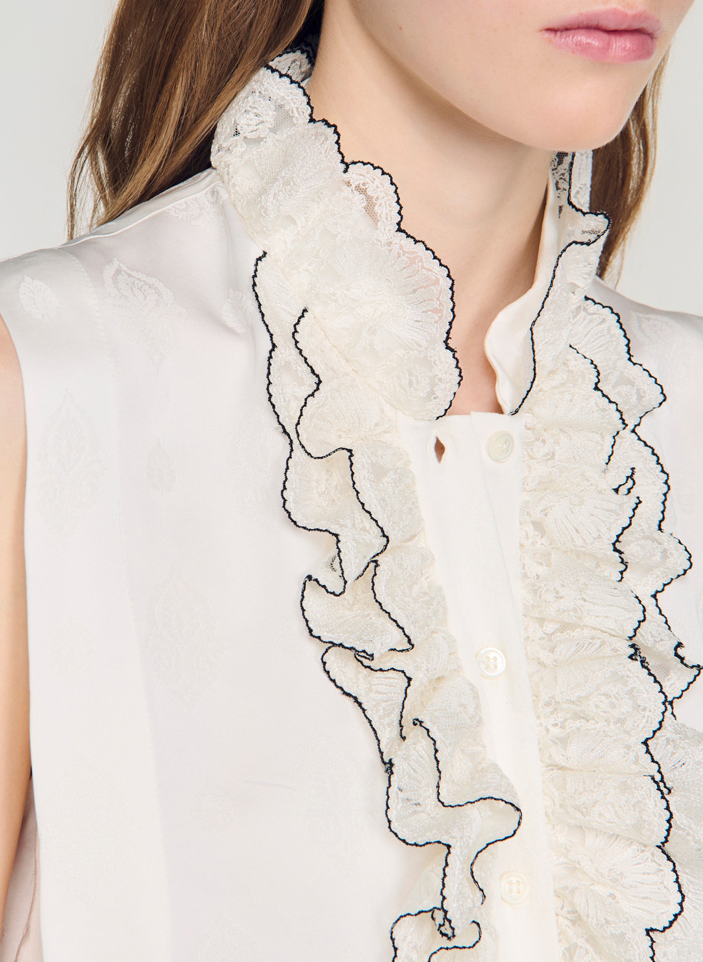 Top sans manches SANDRO Beige