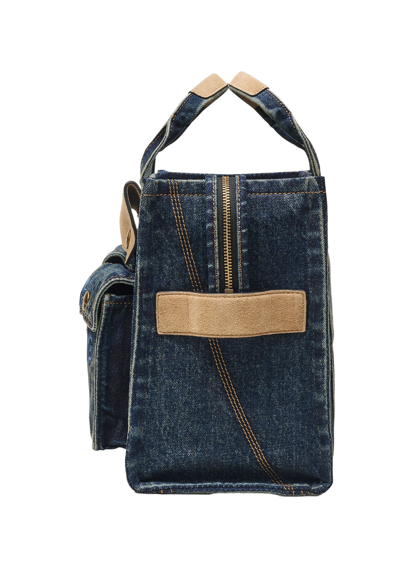 Sac cabas The Denim Suede Medium Cargo MARC JACOBS Blu