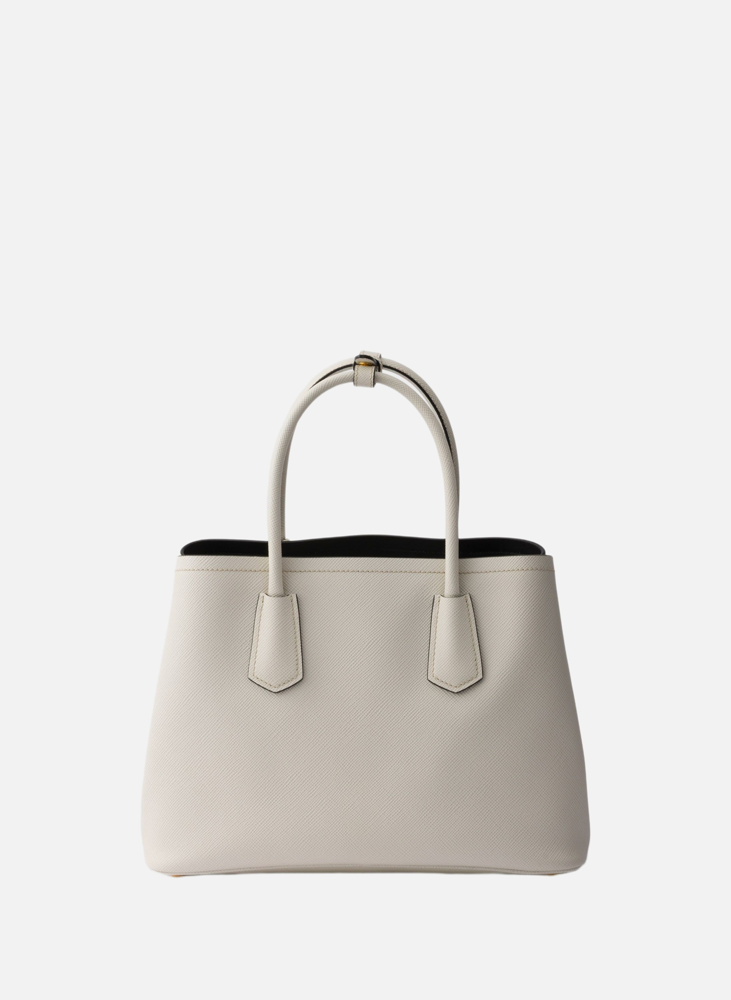 Sac prada double en cuir saffiano PRADA Beige