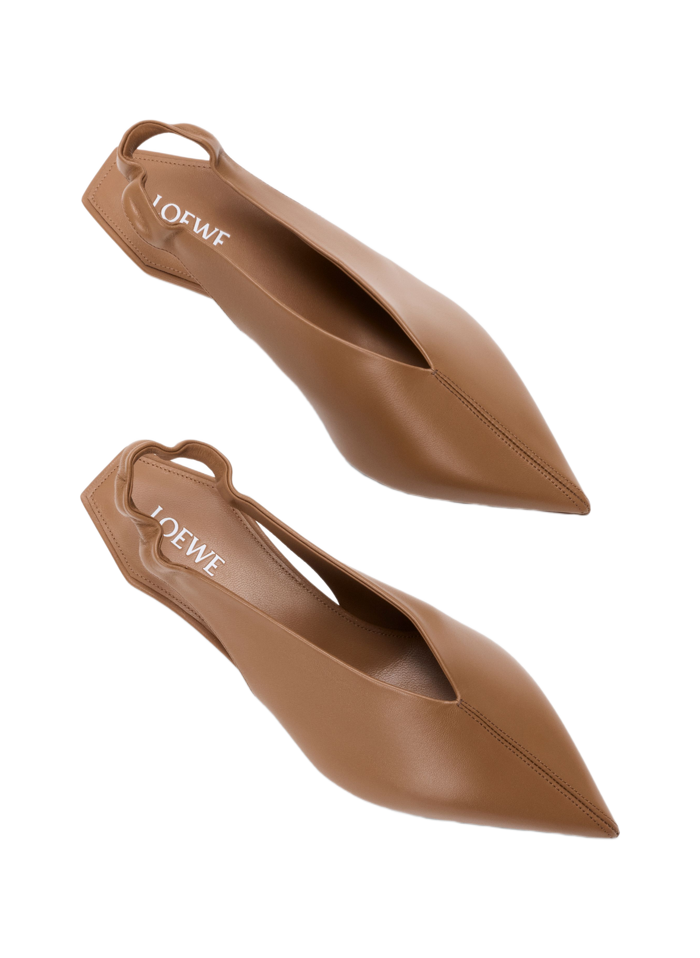 Slingback-Schuhe Origami Cubic aus Lammleder LOEWE Braun
