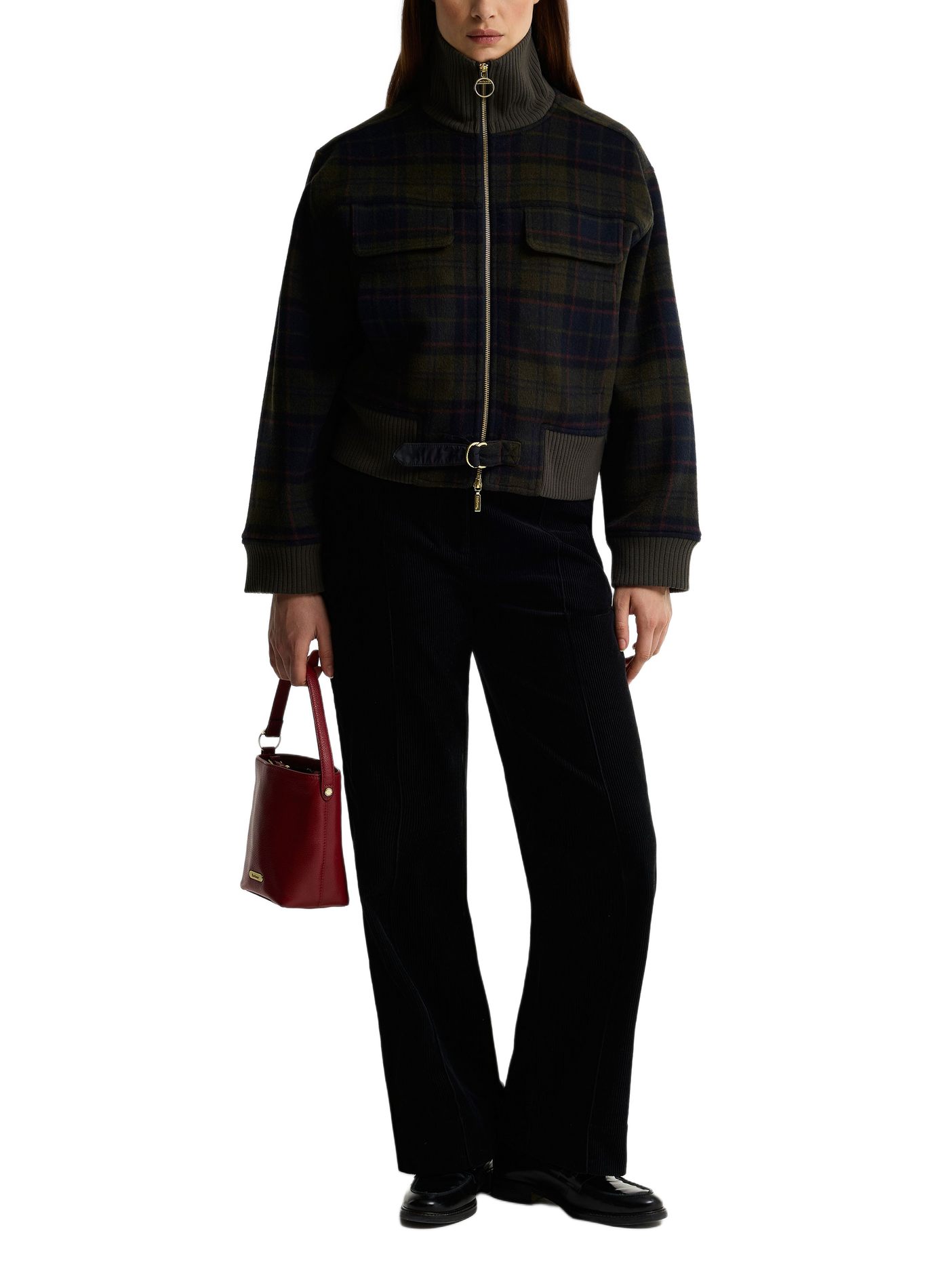 Straight trucker collar checked wool blend jacket BARBOUR Multicolour