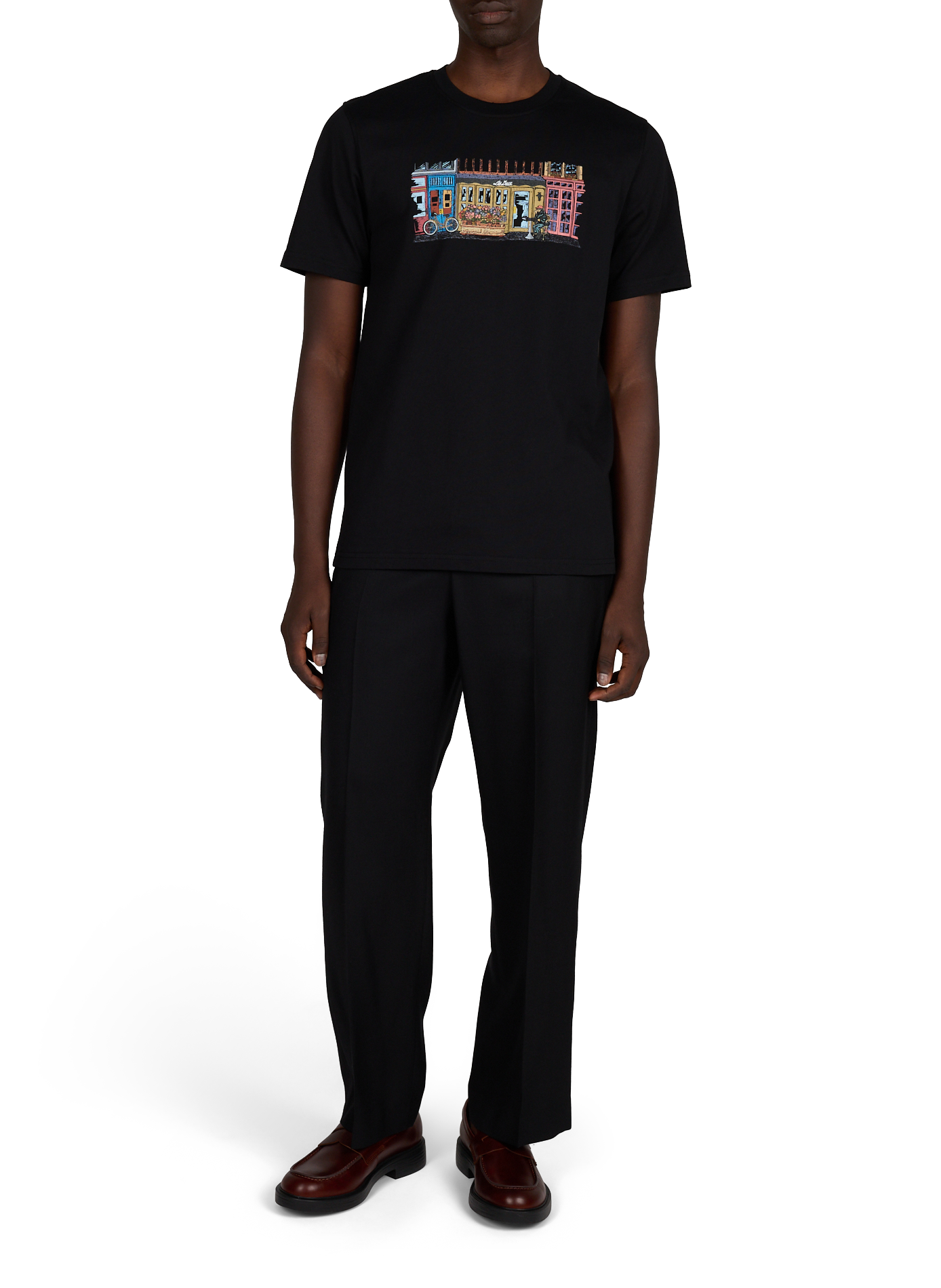 T-shirt imprimé en coton bio LES DEUX Noir