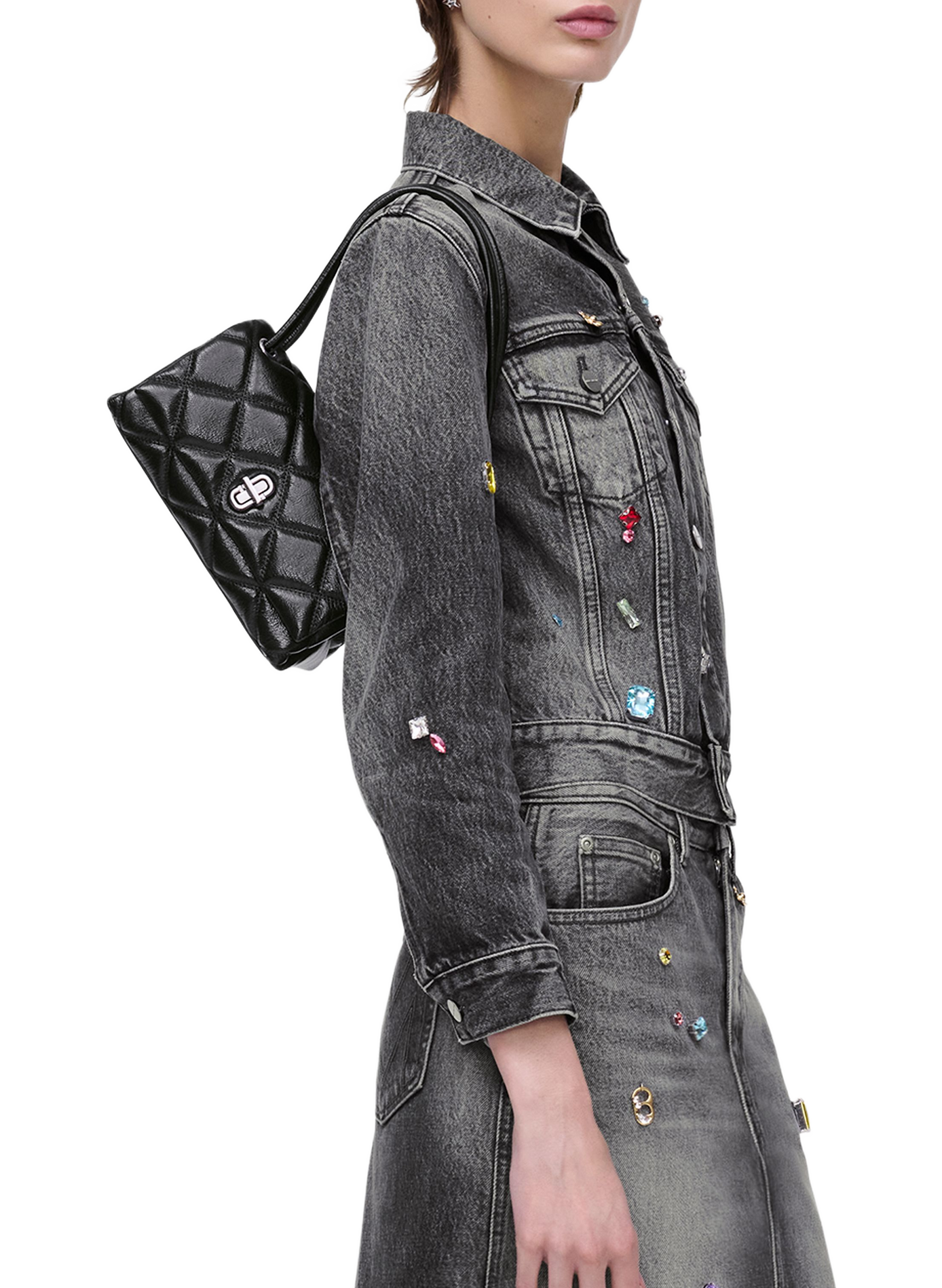 Sac épaule matelassé en cuir  MARC JACOBS Noir