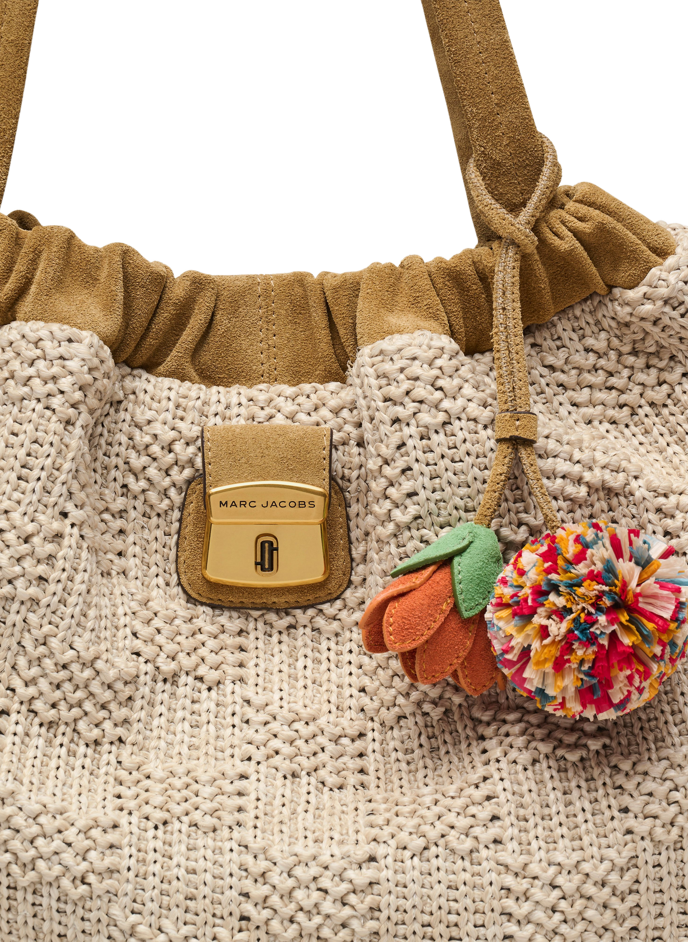 Sac à main raphia avec charms MARC JACOBS Beige