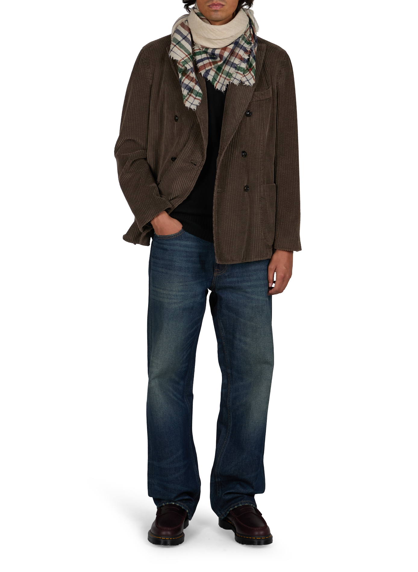 Rechte fluwelen corduroy blazer BOGLIOLI Bruin