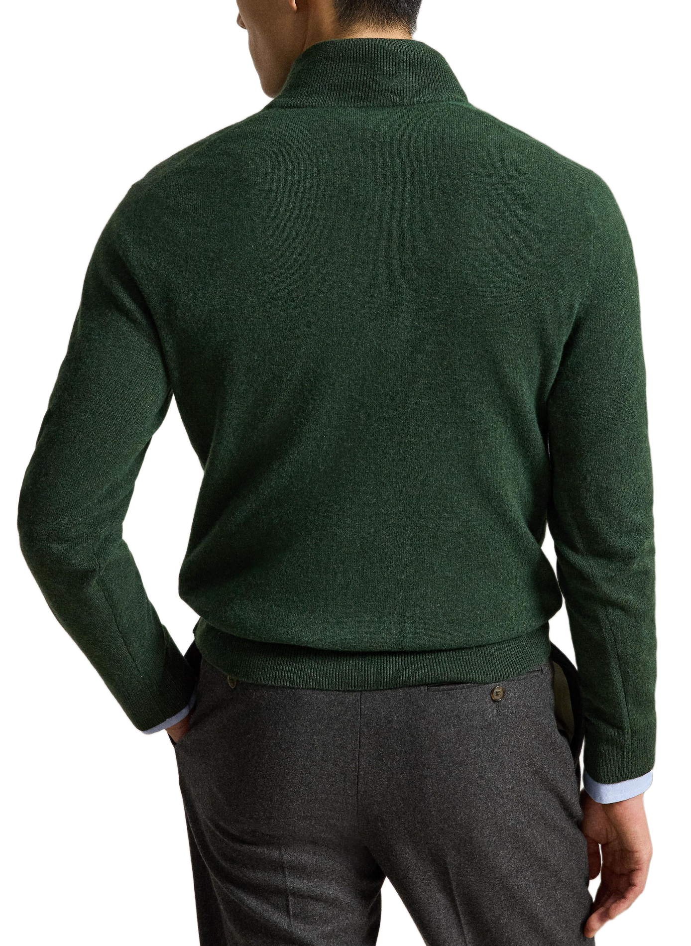 Pull col zippé en laine POLO RALPH LAUREN Vert