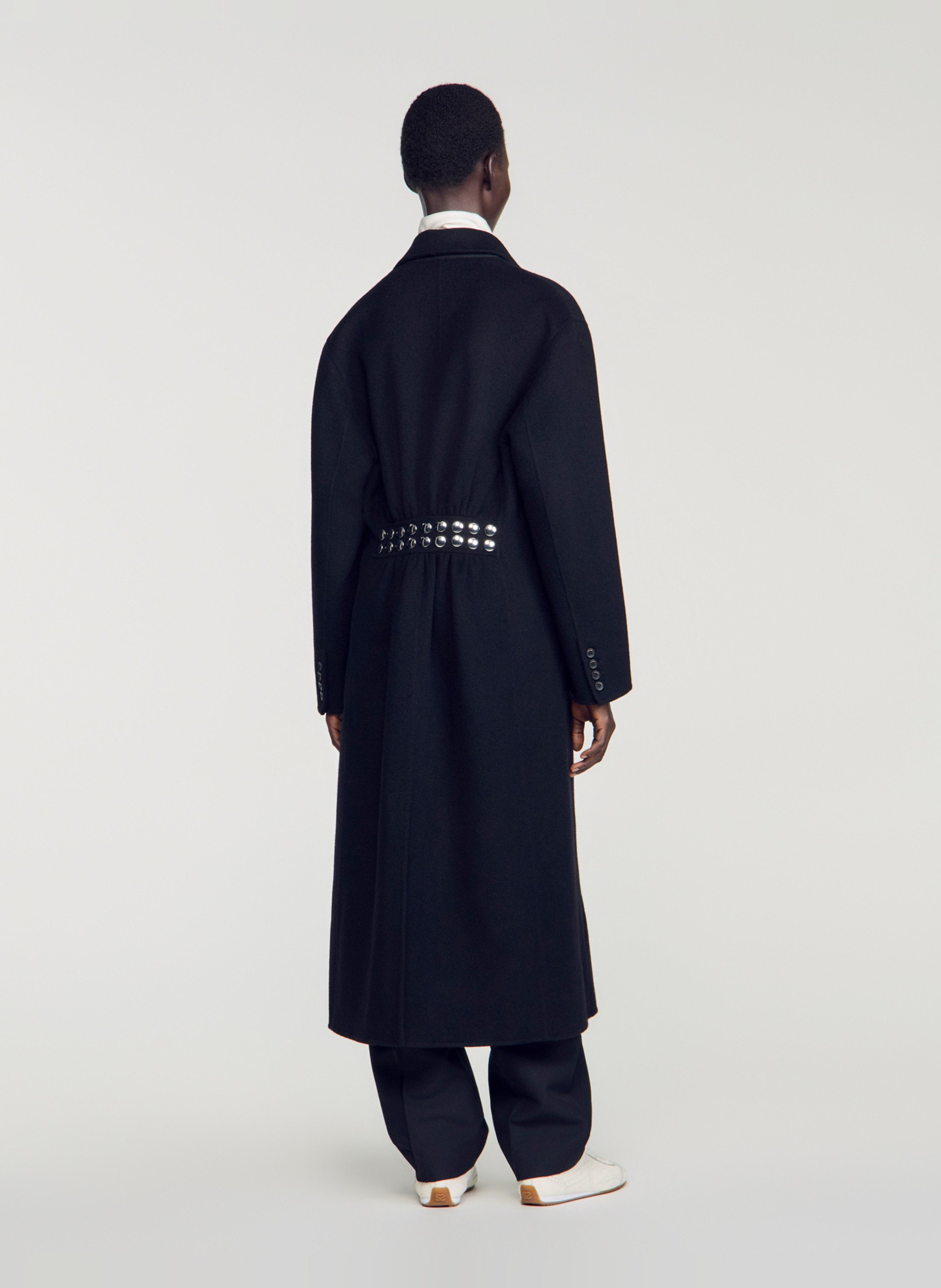 Manteau oversize en laine SANDRO Noir
