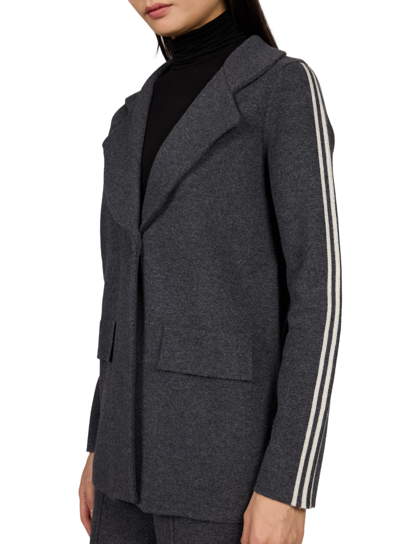 Gerader Blazer aus einfarbiger Wolle BERENICE Grau