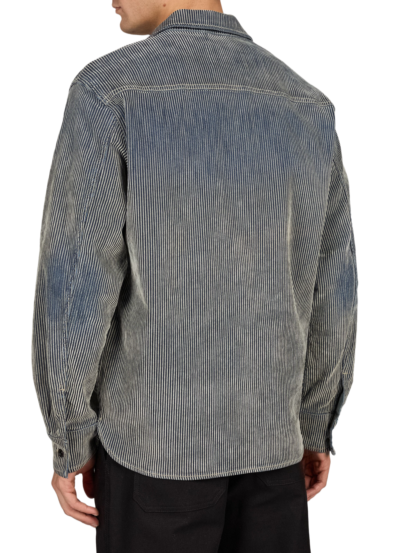 Straight striped cotton blend jacket REPLAY Blue