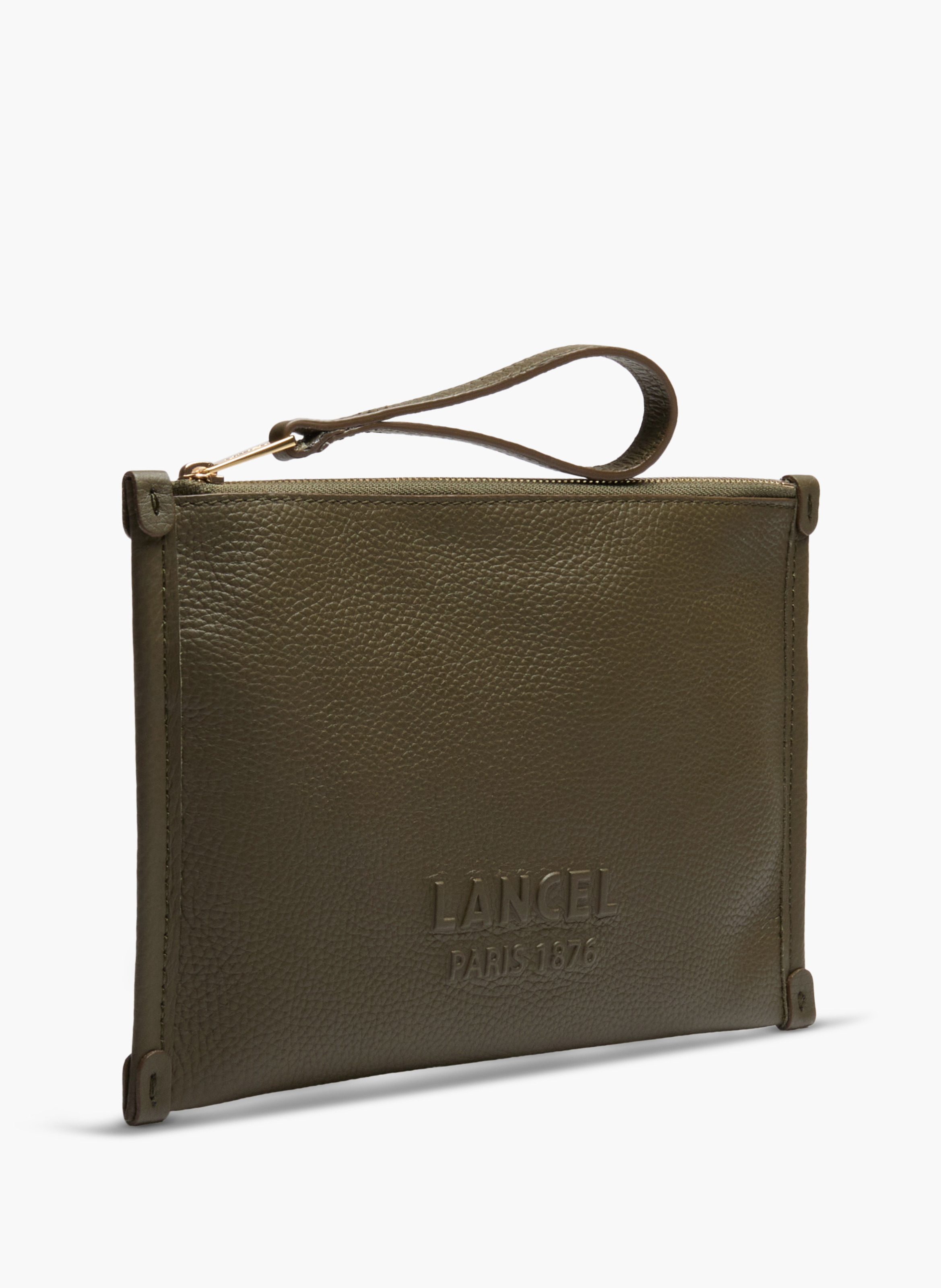 Pochette zippée s avec dragonne jour de lancel en cuir LANCEL Vert