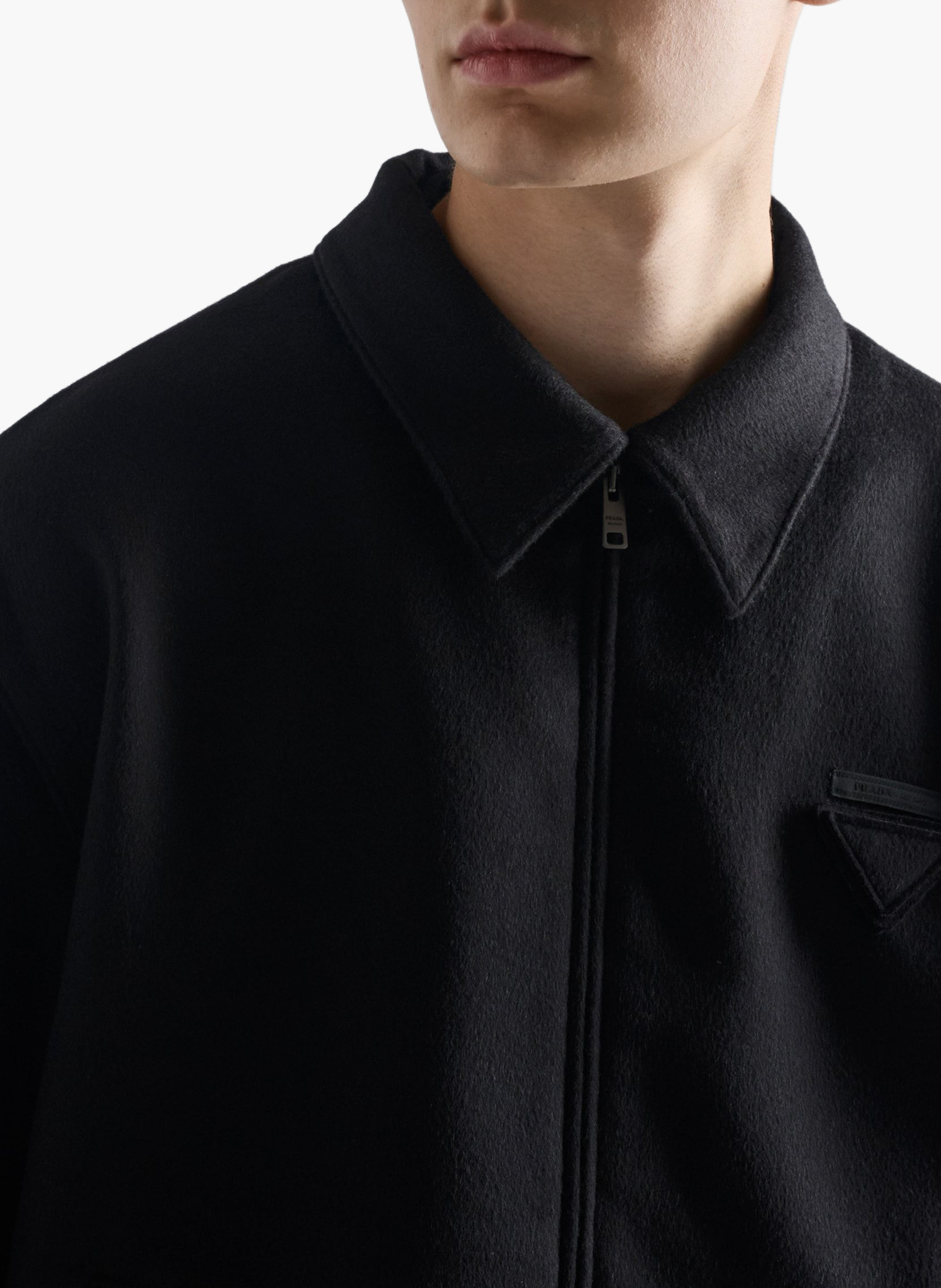 Blouson en laine mélangée PRADA Noir