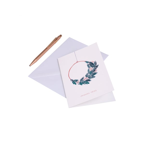 Carte postale Couronne joyeuses fêtes