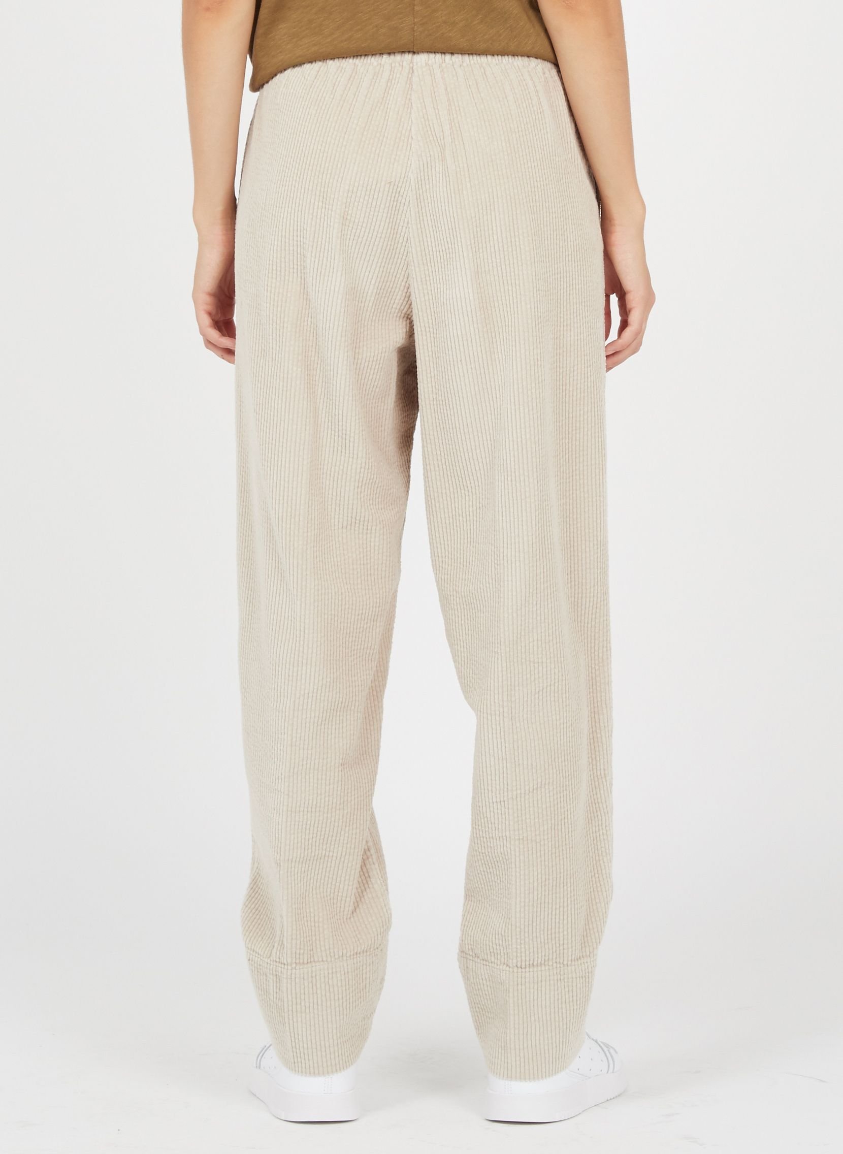 Pantalon large taille haute en velours côtelé padow AMERICAN VINTAGE Beige