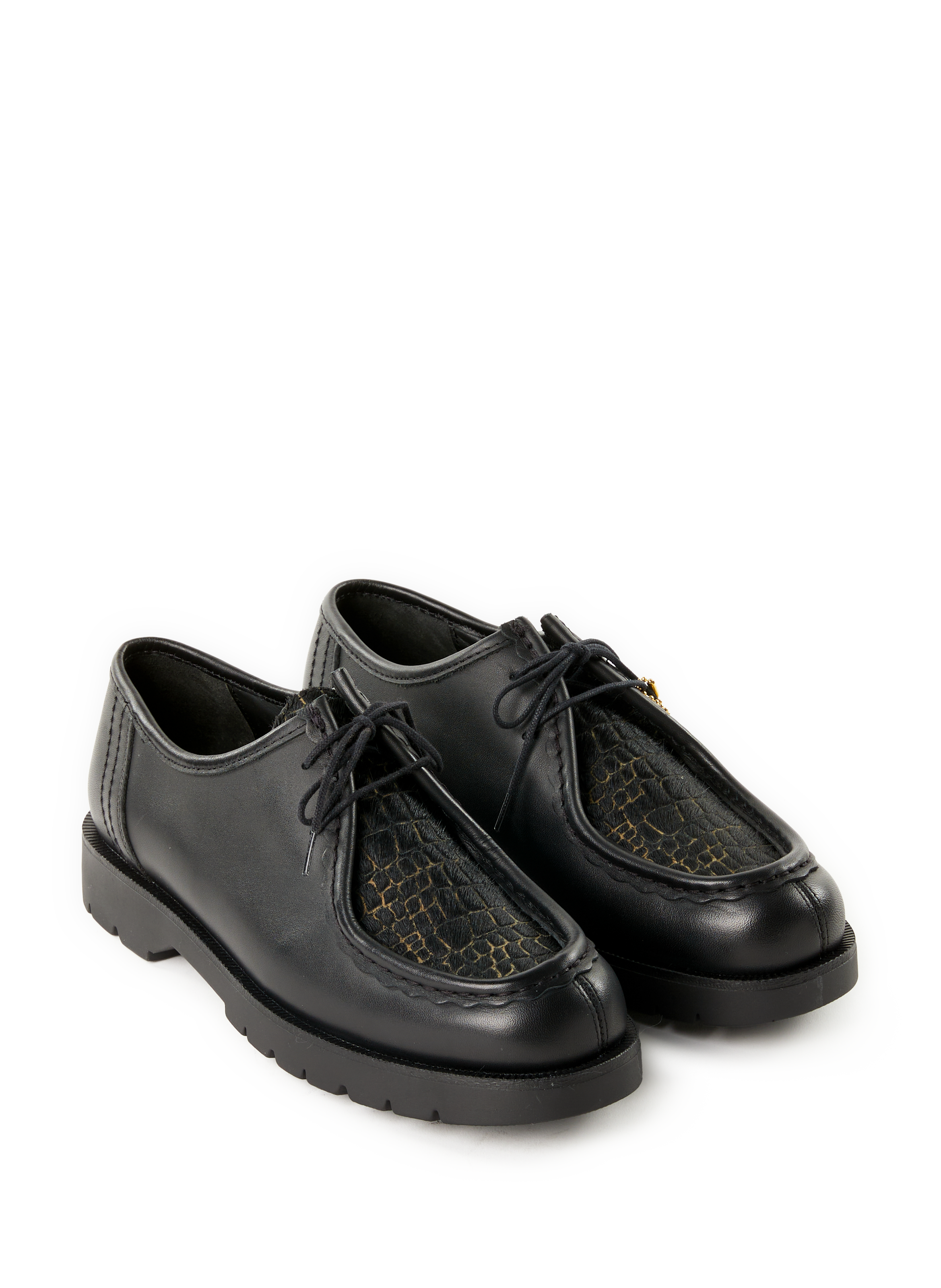 Calfskin leather lace-up loafers KLEMAN Black